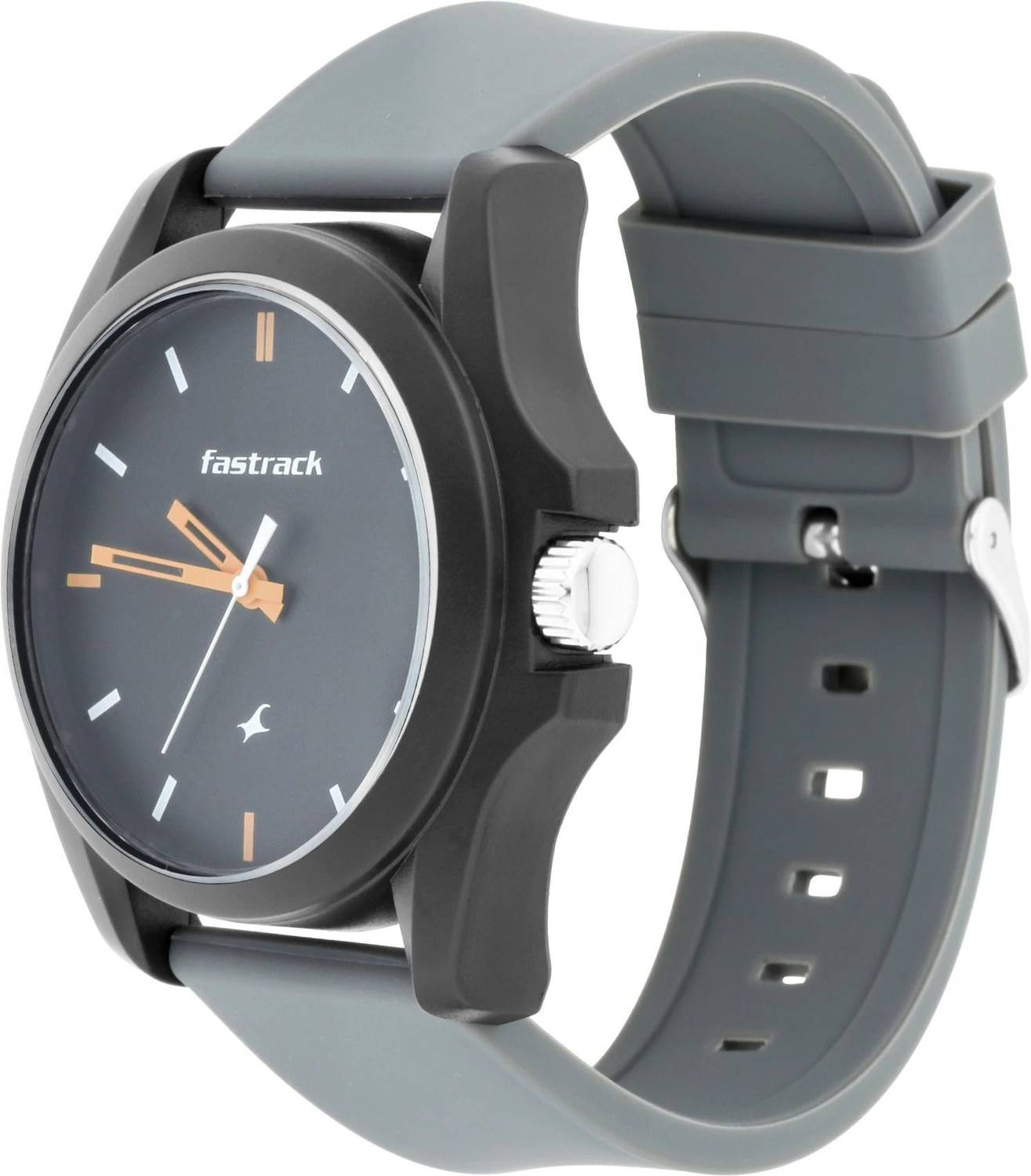 Fastrack 68011PP08 Fastfit Black Dial Grey Silicone Strap Watch - Image 5