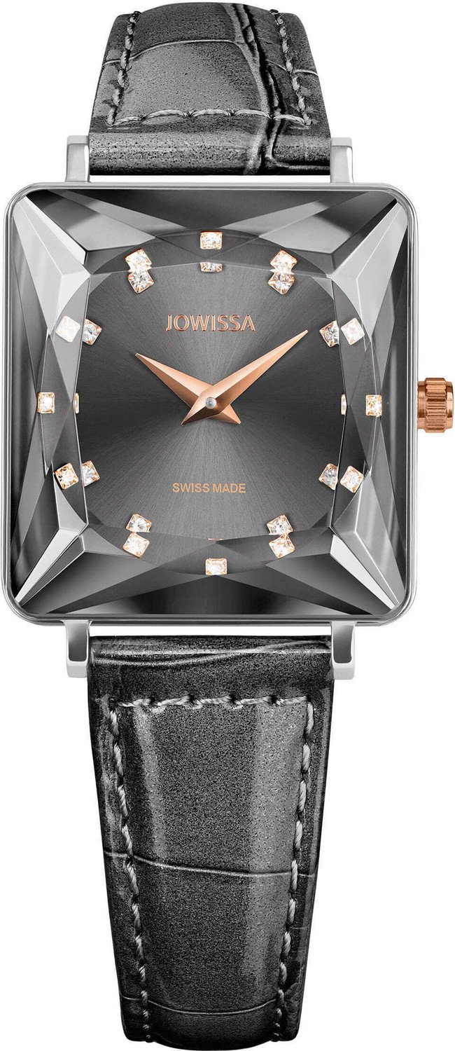 Image of Jowissa J8.786.M Swiss made Facet Princess Quartz Black Dial Analog Watch - For Women