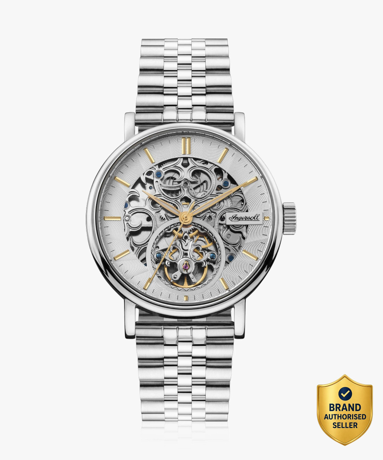 Image of Ingersoll I05803B Mechanical Automatic Silver Skeleton Dial With Lifetime Warranty Analog Watch - For Men