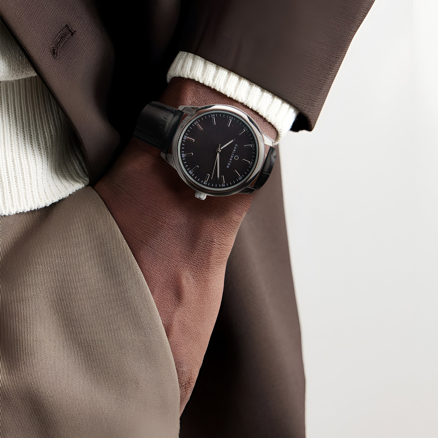 Image of Carlington CT 1077 Black Carlington Series Premium Gents Wrist Watches Analog Watch - For Men