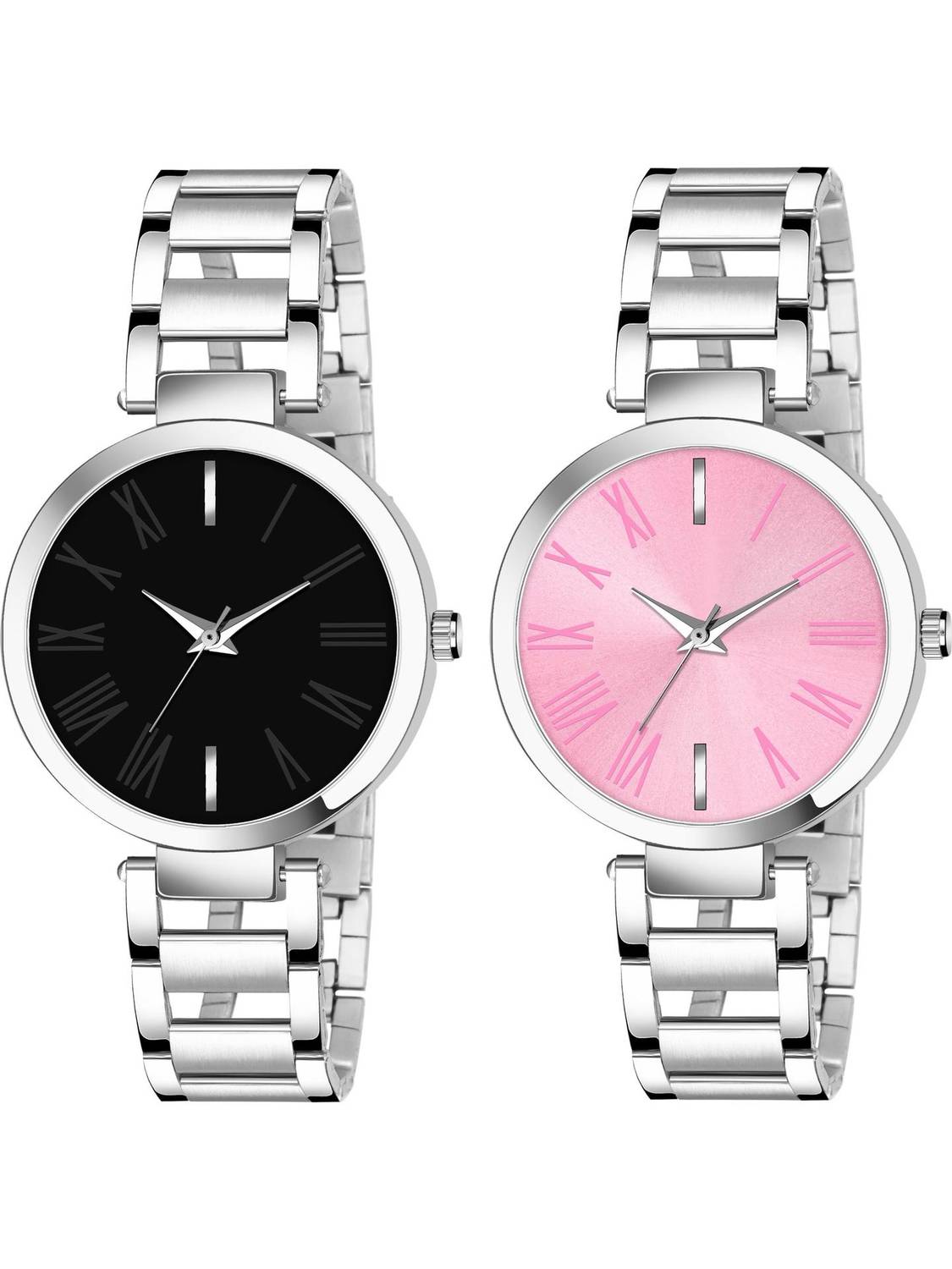 Blue Pearl Black and Pink Dial Girls Analog Watch - For Women