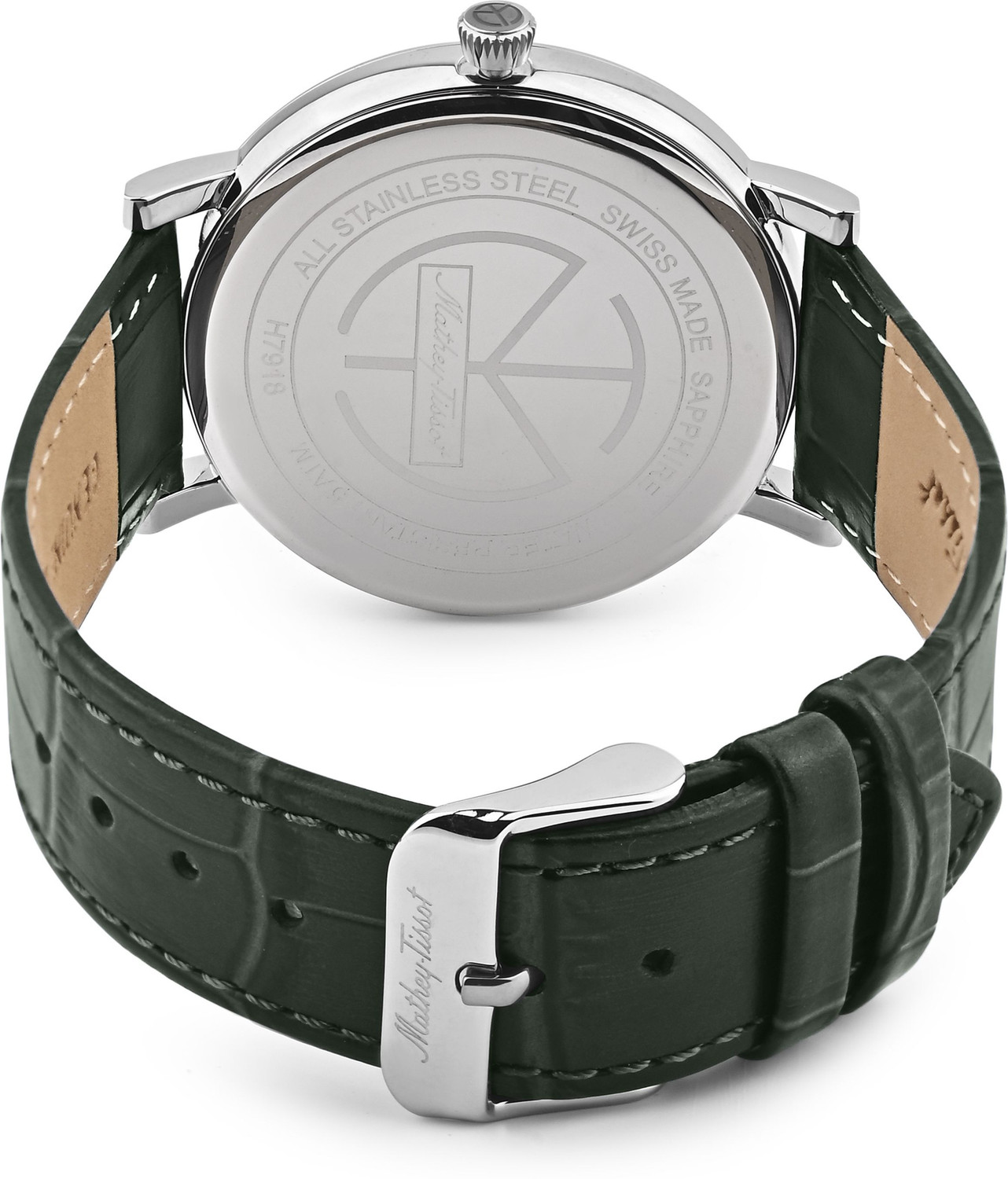 Image of Mathey-Tissot H7918ALV Swiss Made Monsoon Day-Date Quartz Green Dial Analog Watch - For Men