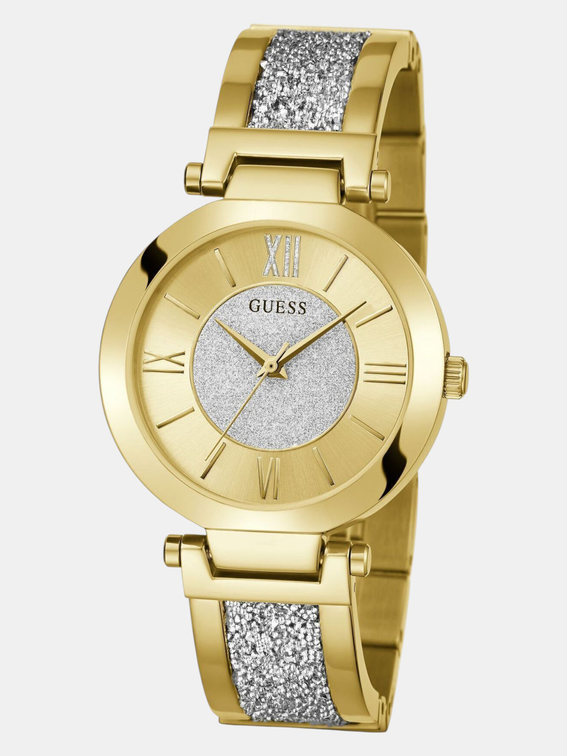 Image of GUESS Champagne Swarovski Crystal Dial Analog Watch - For Women