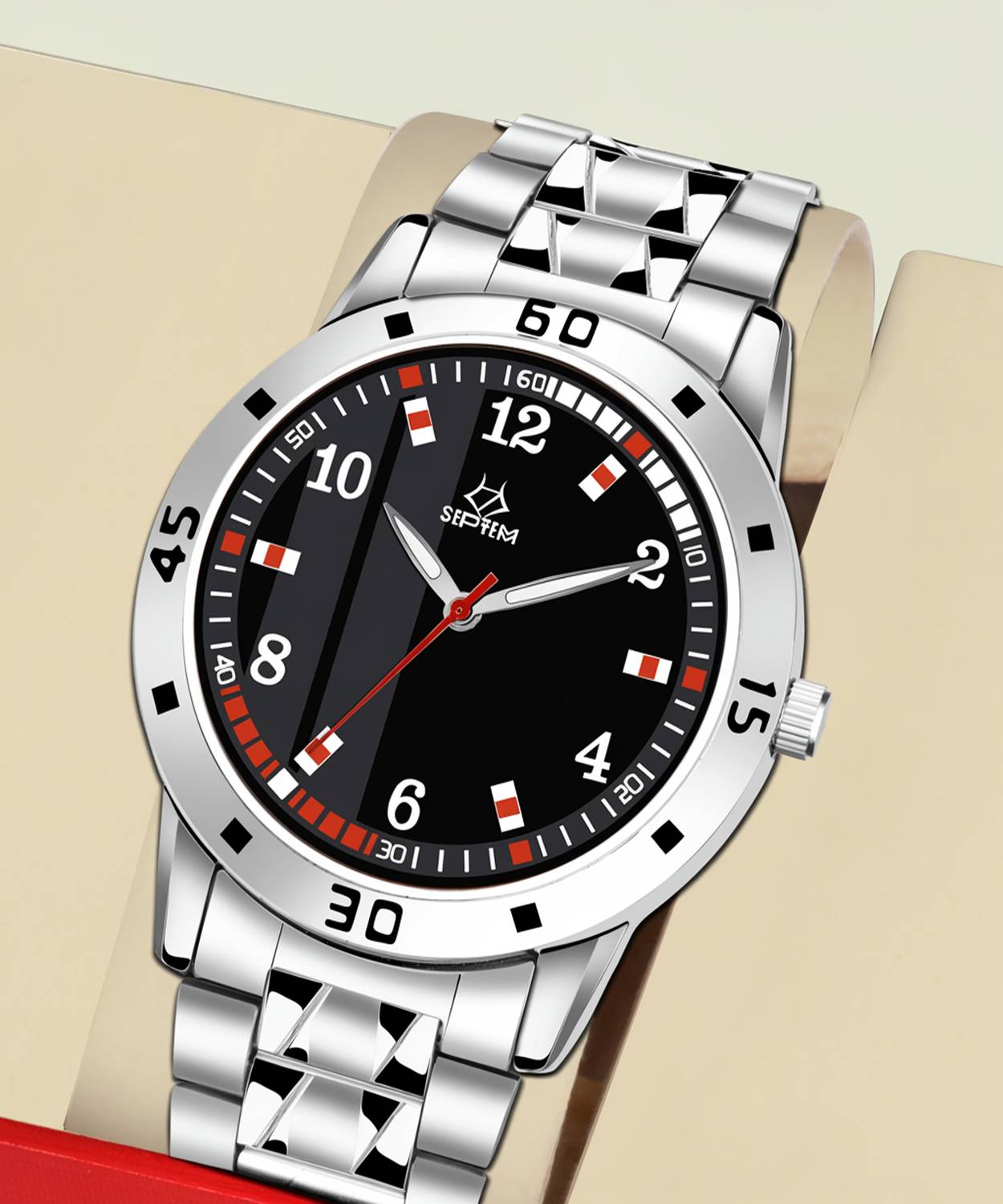 Septem Analog Watch - For Men, Black - Image 1