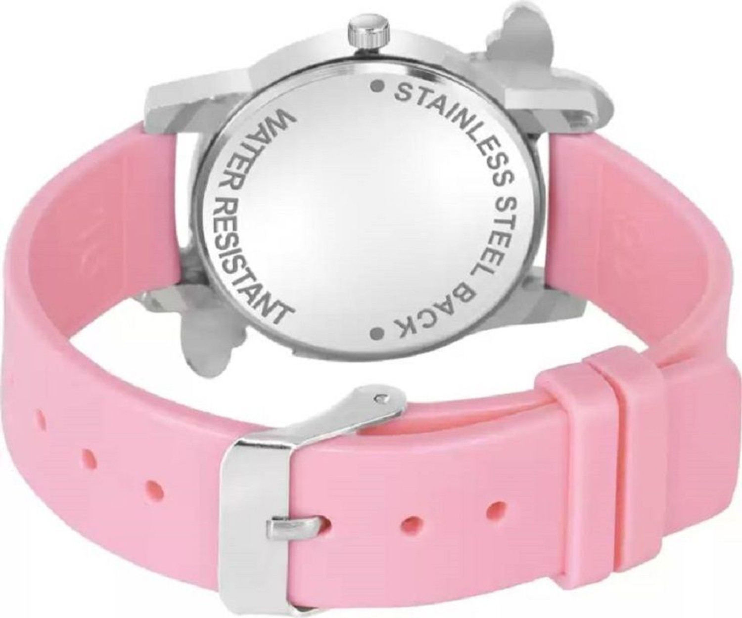 Image of BRAIN Vintage NEW PINK COMBO BRACELET WITH ONEDIMOND BUTTERFLY Analog Watch - For Girls