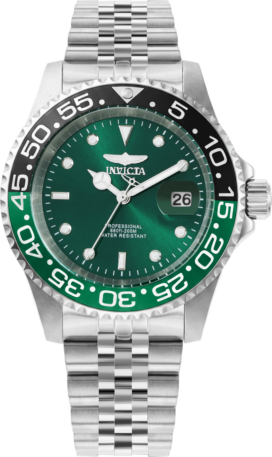 Image of INVICTA Pro Diver Quartz Green Dial Analog Watch - For Men 34105