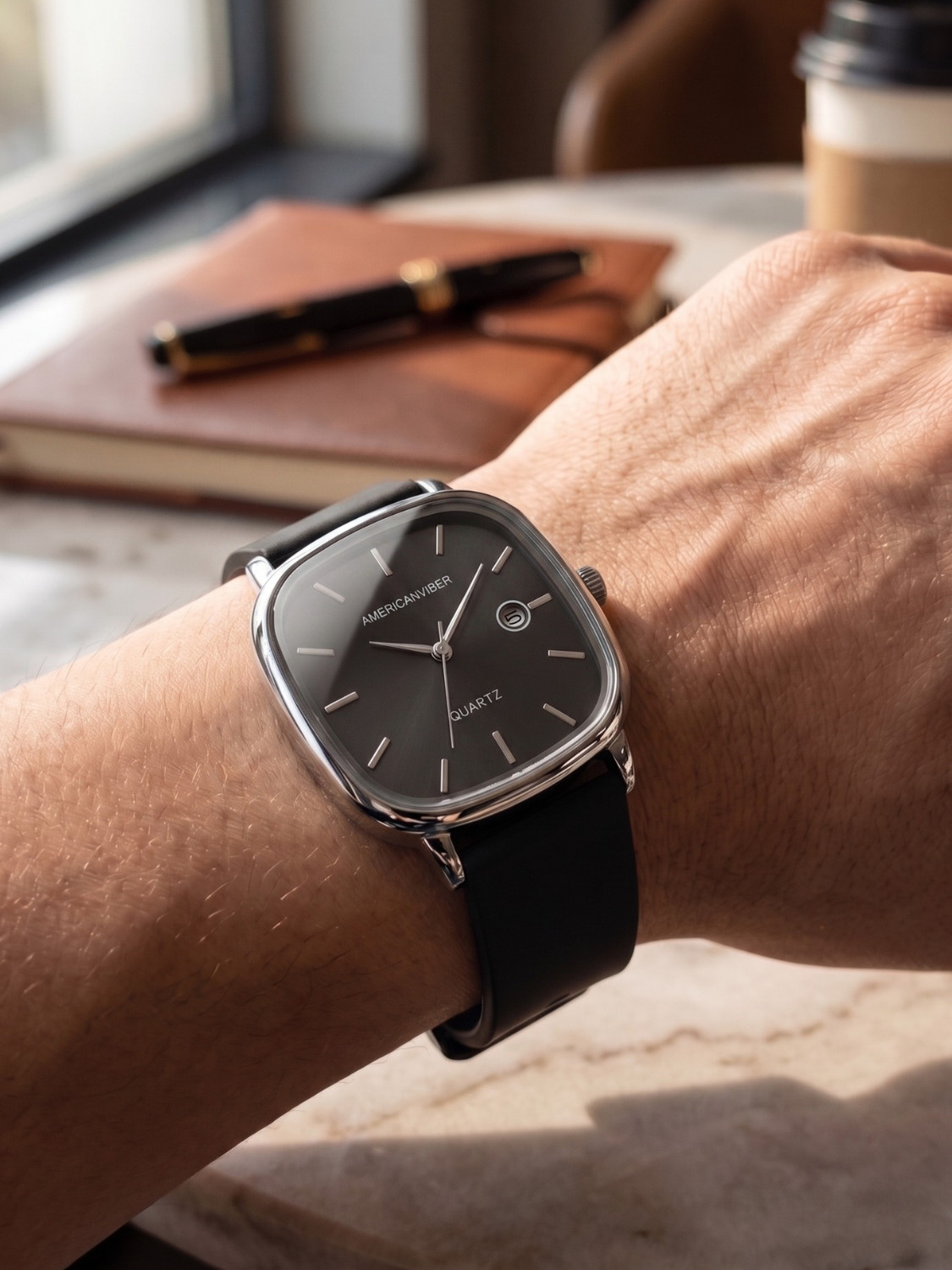 Image of Americanviber AVM0051 AMERICANVIBER | Classic Squared Dial | Quartz Movement | Men Watch Under 299 Analog Watch - For Men