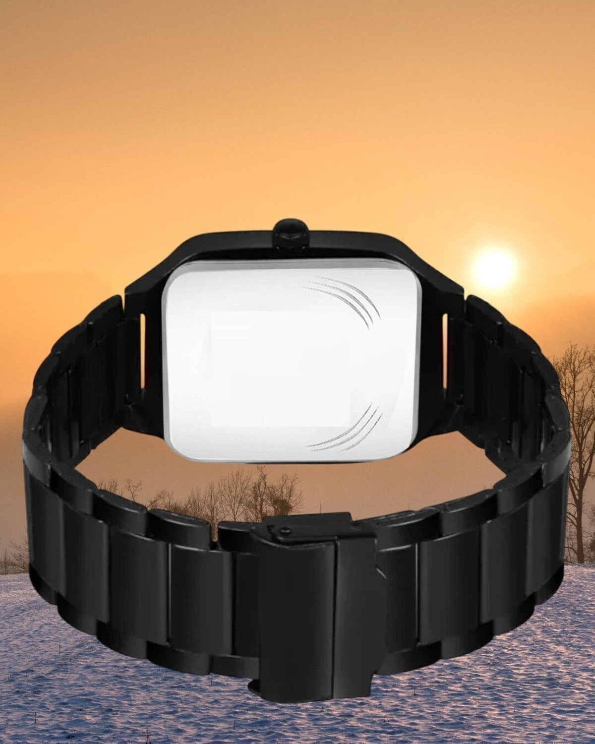 Image of moveflex MF02 BLACK Elegant Series Square Quartz For /Boys Wrist Analog Watch - For Men