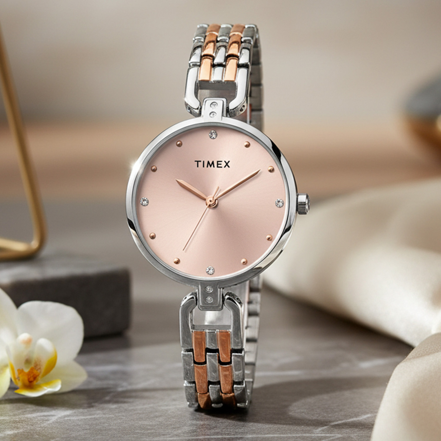 Image of TIMEX Rose Gold Dial Analog Watch - For Women