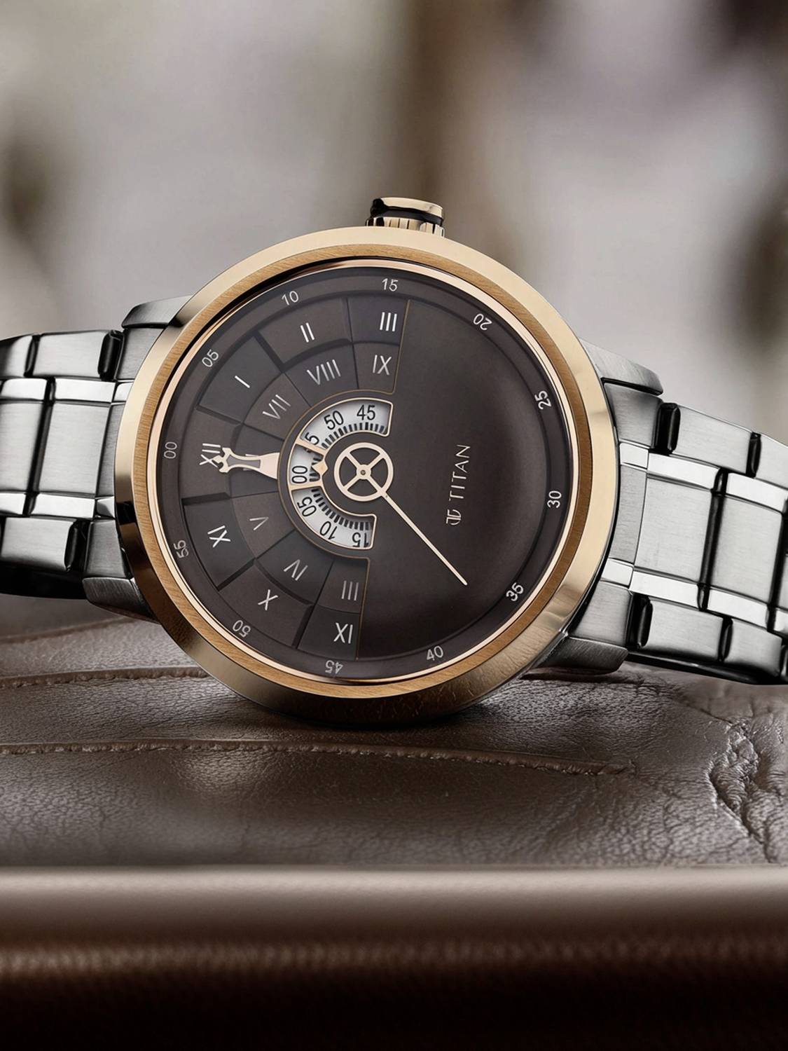 Titan Grandmaster Anthracite Dial Silver Stainless Steel Watch - Image 3