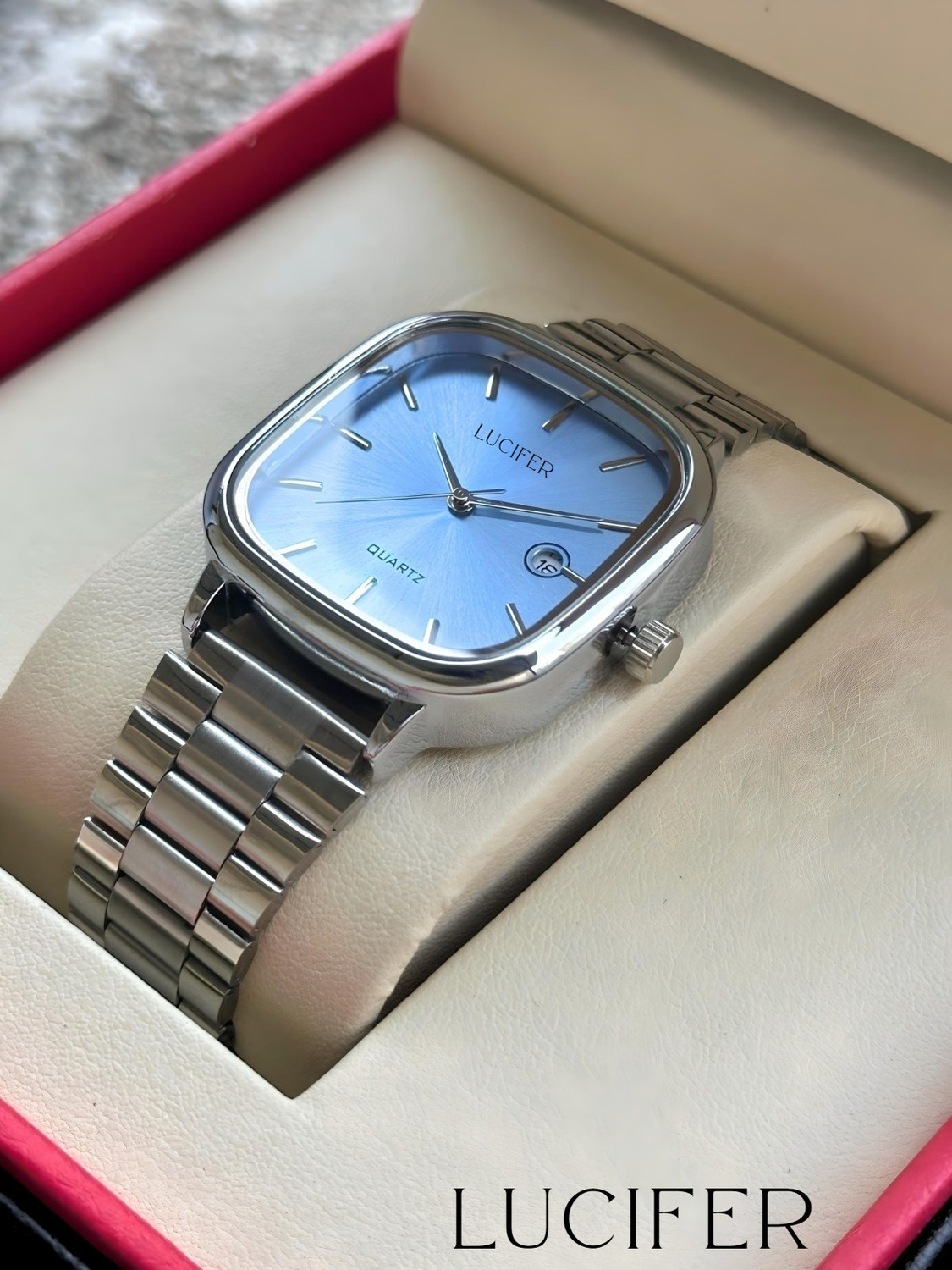 Image of Lucifer AVM31 SKY BLUE unisex watch UNISEX Date Function Working Free Size Adjutable Chain Lock Premium Quality Analog Watch - For Men & Women