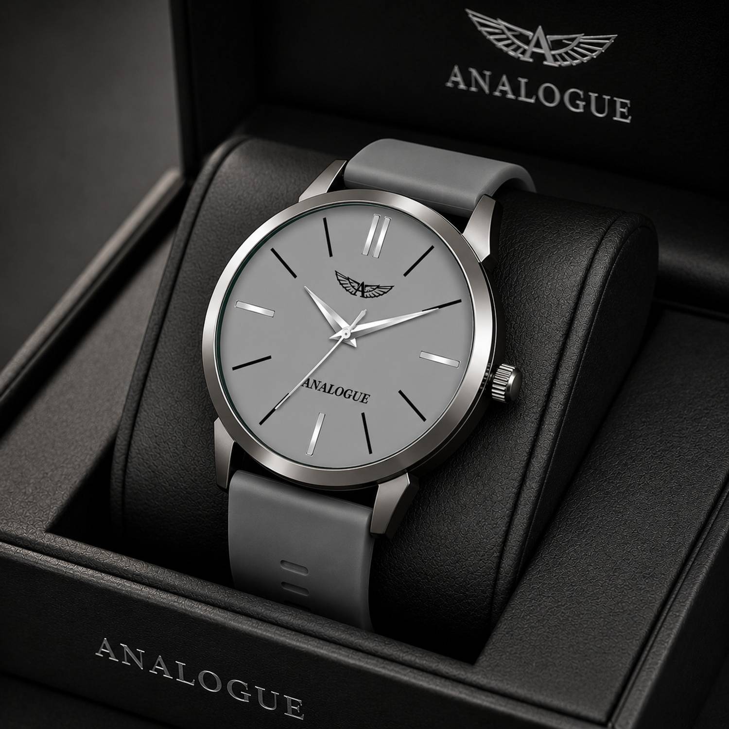 ANALOGUE Gun Metal Slim Series Smart Watch Strap - Image 3