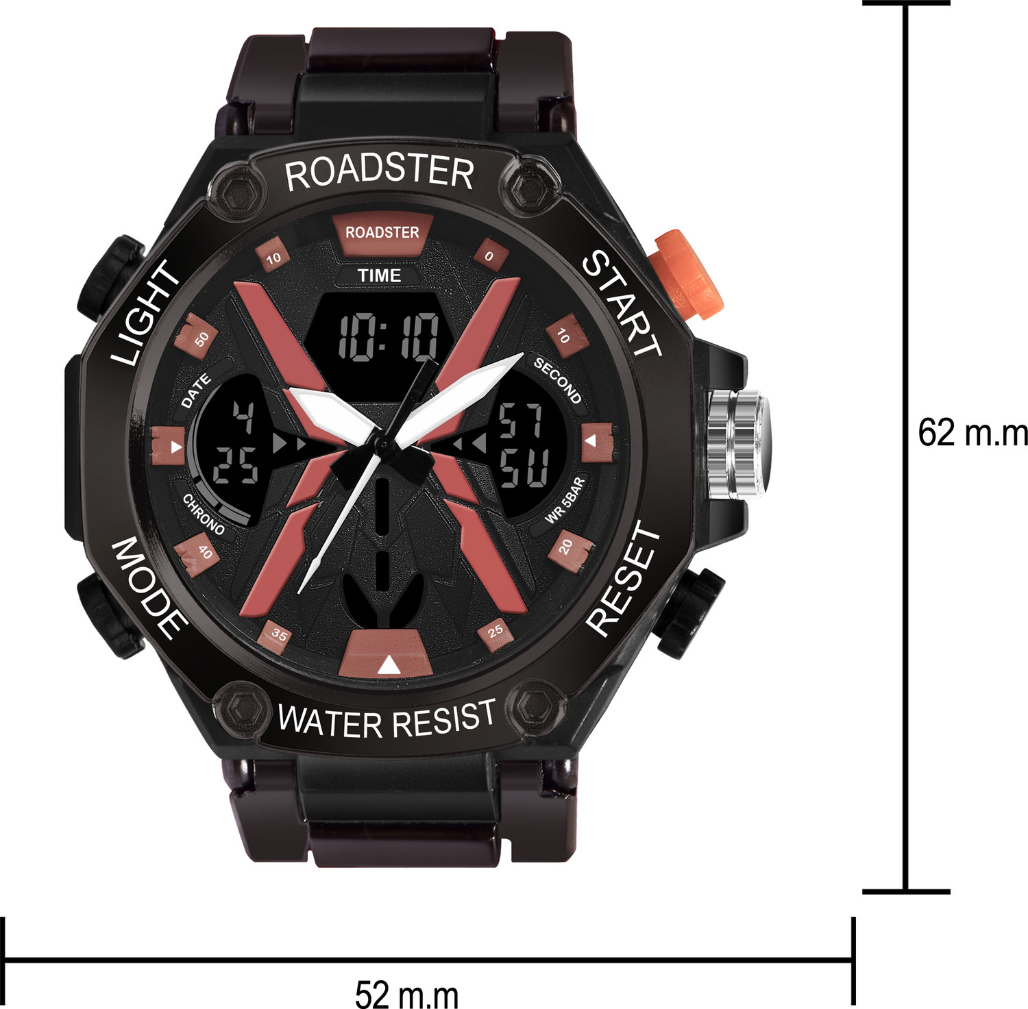 Image of Roadster Waterproof Multi-Functional Wrist Analog-Digital Watch - For Men
