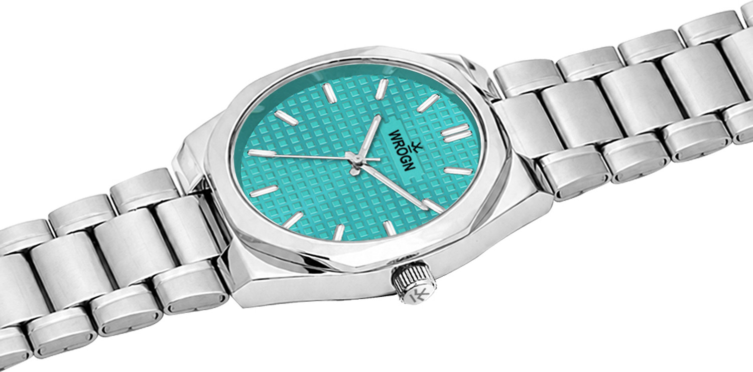 Image of WROGN Elegant SilverMen Watch with Textured Face Analog Watch - For Men