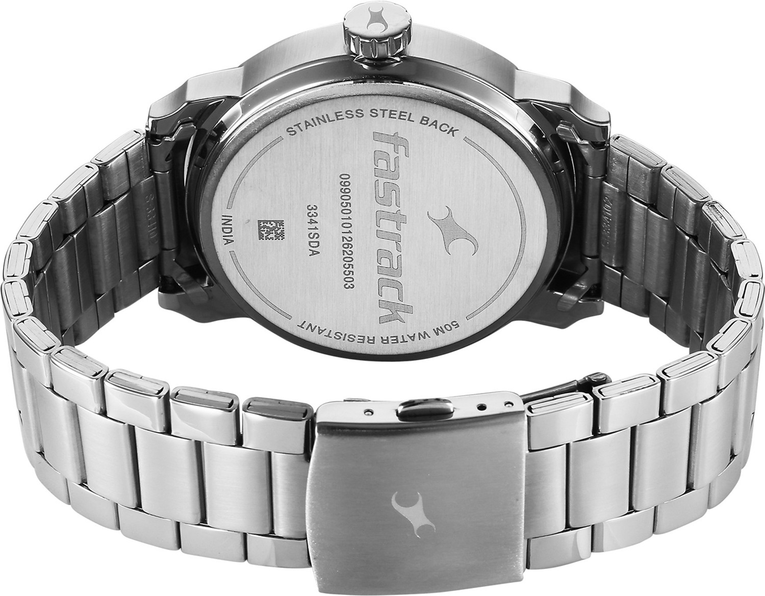 Image of Fastrack Fastrack Pulse IV Quartz Olive green Dial Silver Stainless Steel Strap Analog Watch - For Men