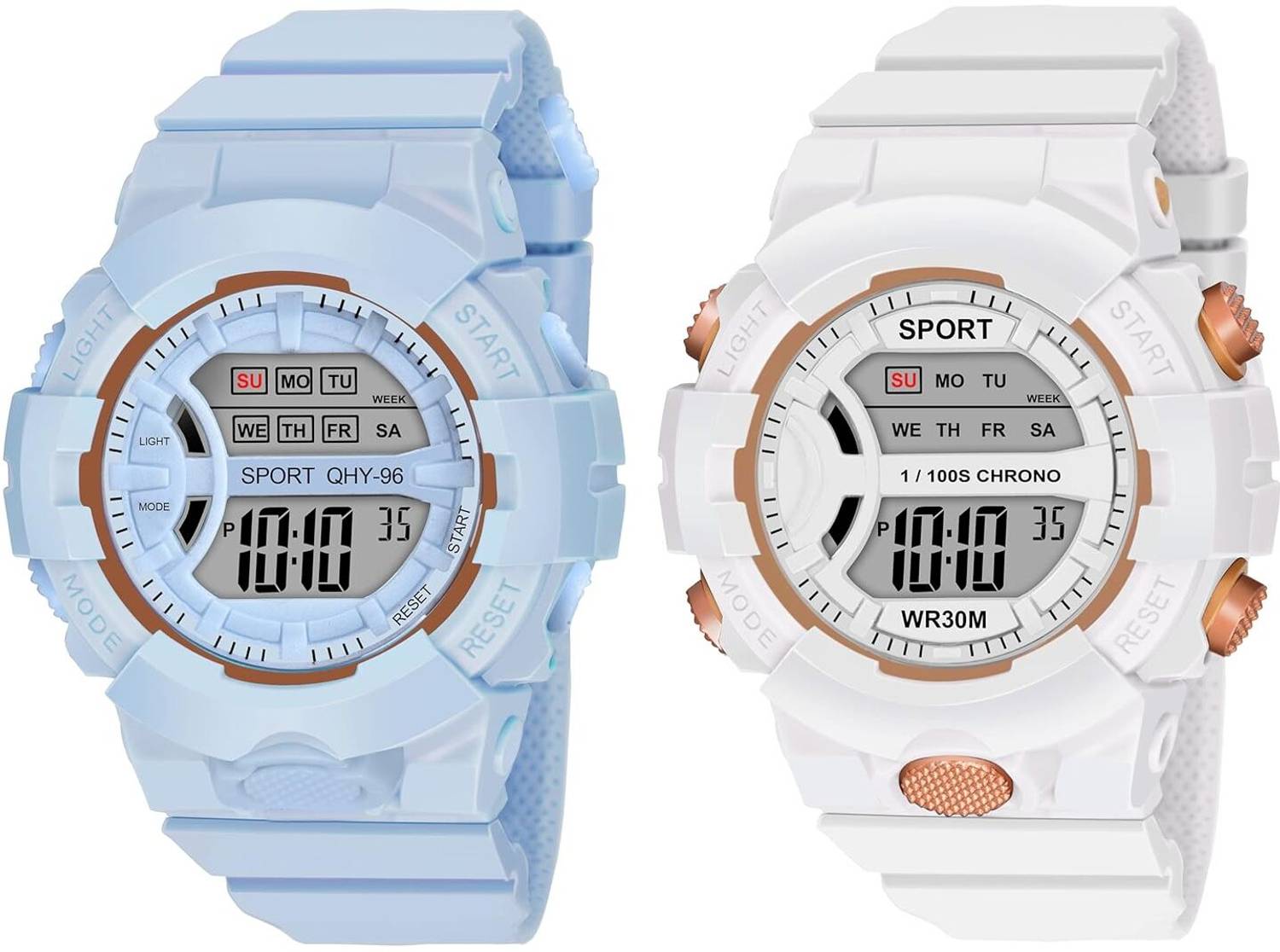 Brixanto Boys Girls Digital Sports Watch Combo – Black & Sky Blue Waterproof Sports Digital Watch - For Boys & Girls