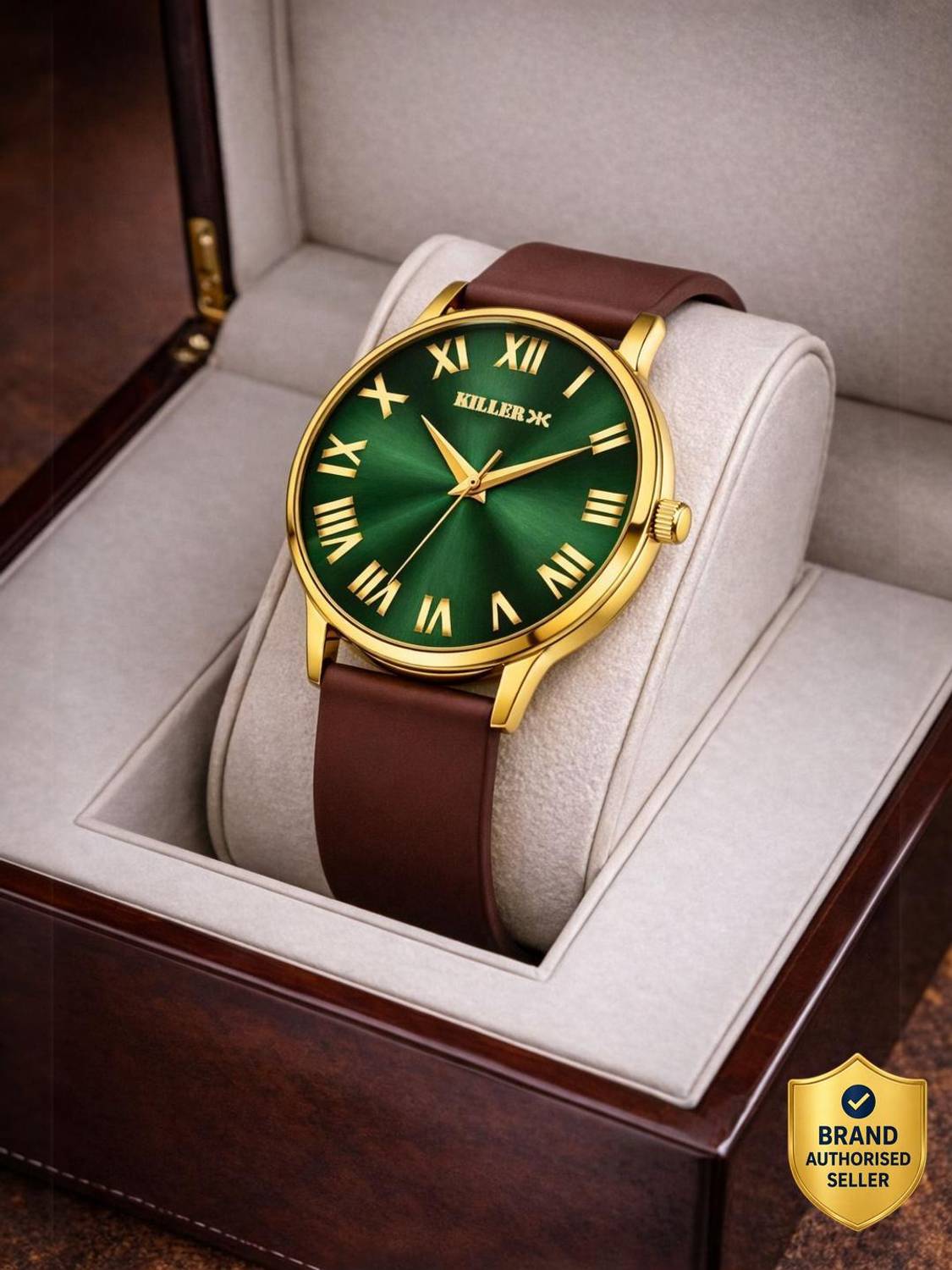 KILLER Gold & Green Minimalist Watch - Image 1