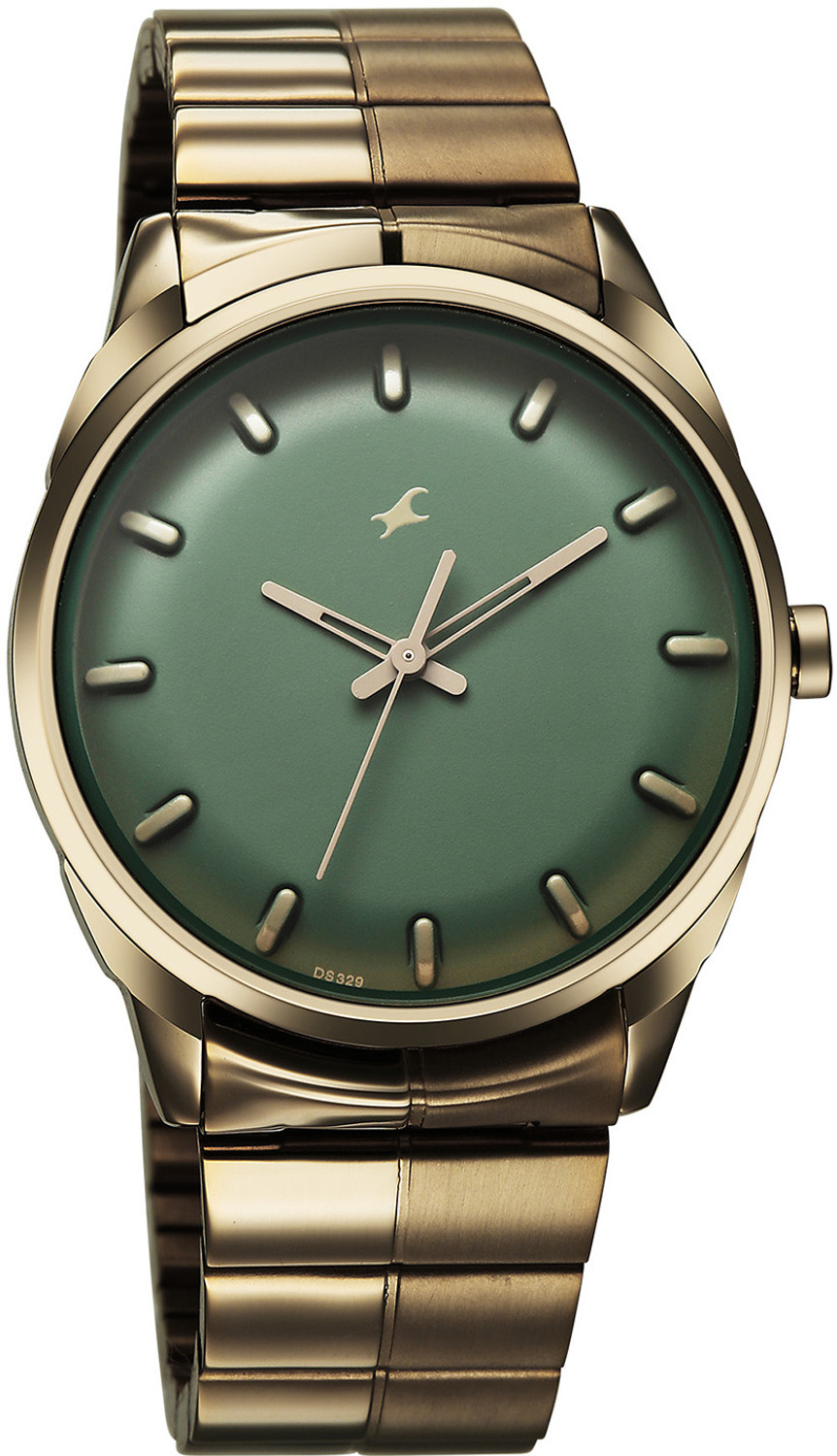 Image of Fastrack Chrome K Fastrack Chrome K Quartz Green Dial Titanium Stainless Steel Strap Analog Watch - For Men