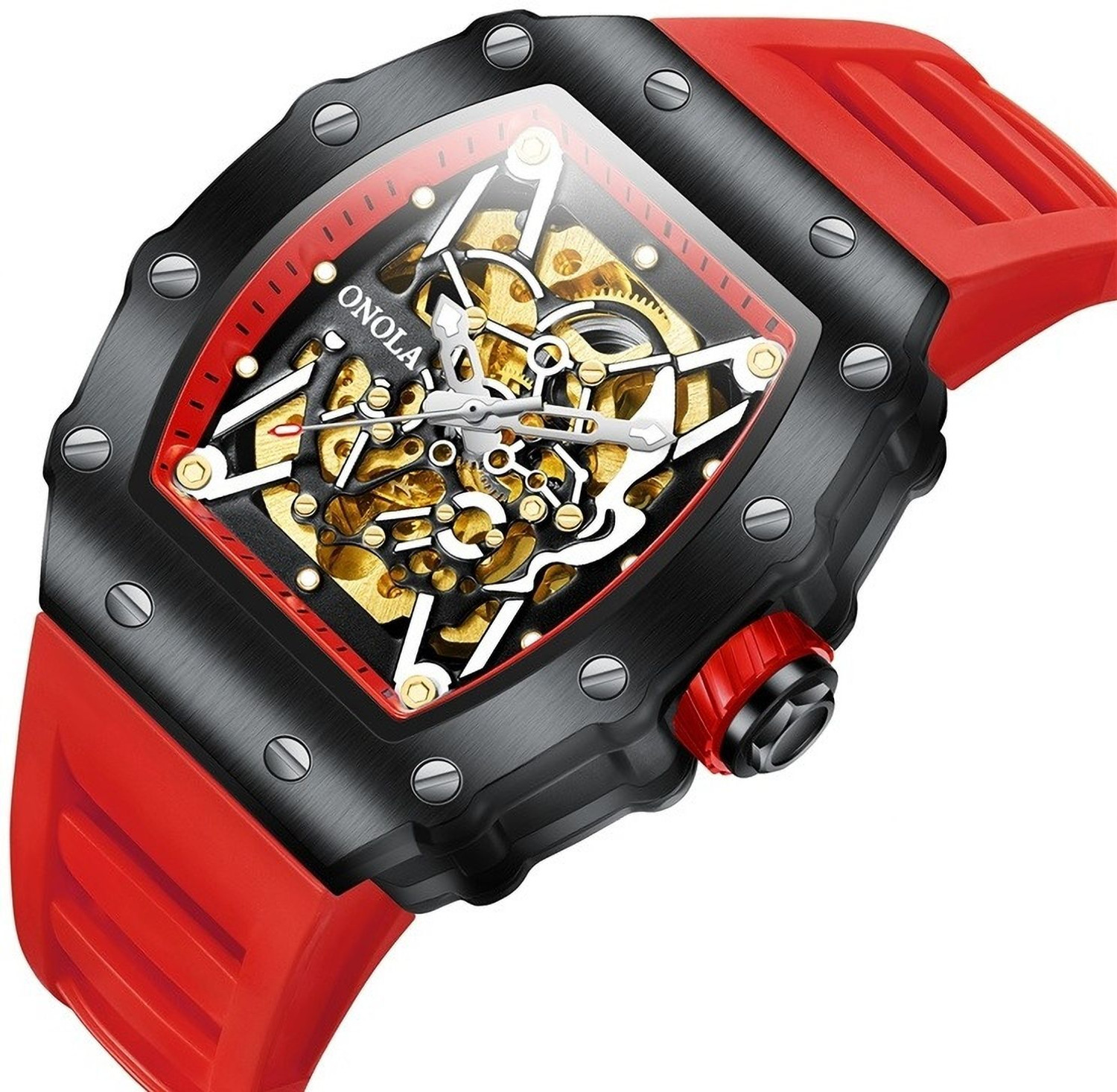 Image of ONOLA Mens Watch Automatic Mechanical Skeleton Dial Luxury Wrist Watch Analog Watch - For Men