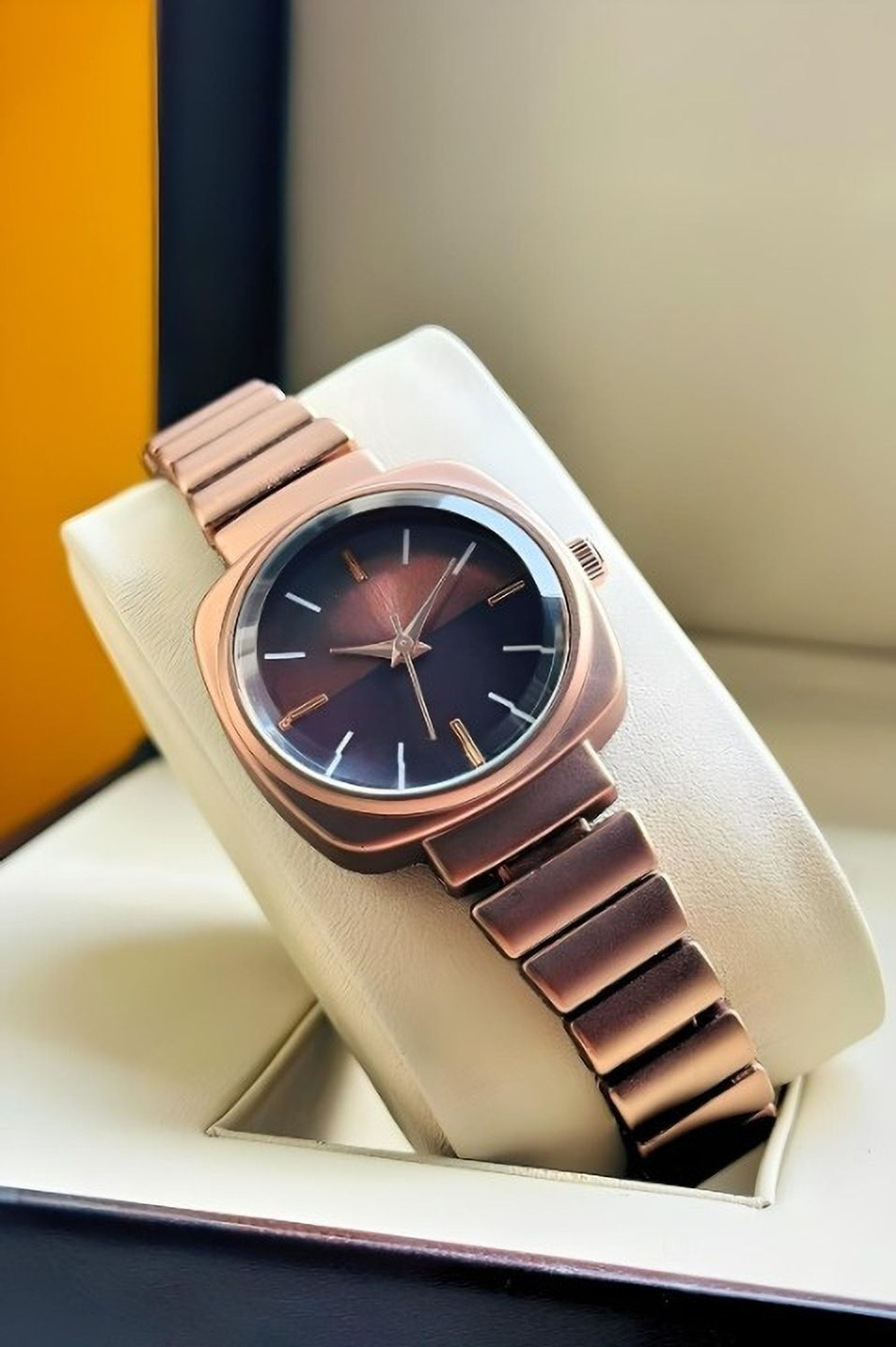 Image of Rizino BROWN = DRW004 Stylish Goregous Classy Lattest Fashion Wrist Watch for women Analog Women's Watch Stainless Steel Brown Dial Wrist Watches for Women Analog Watch - For Women