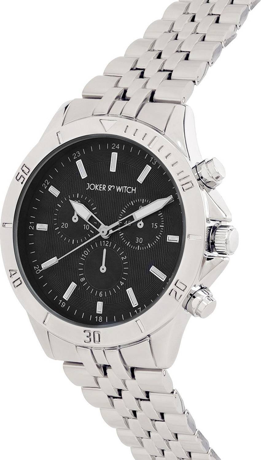 Joker & Witch Pierce Black Dial Silver Watch - Image 4