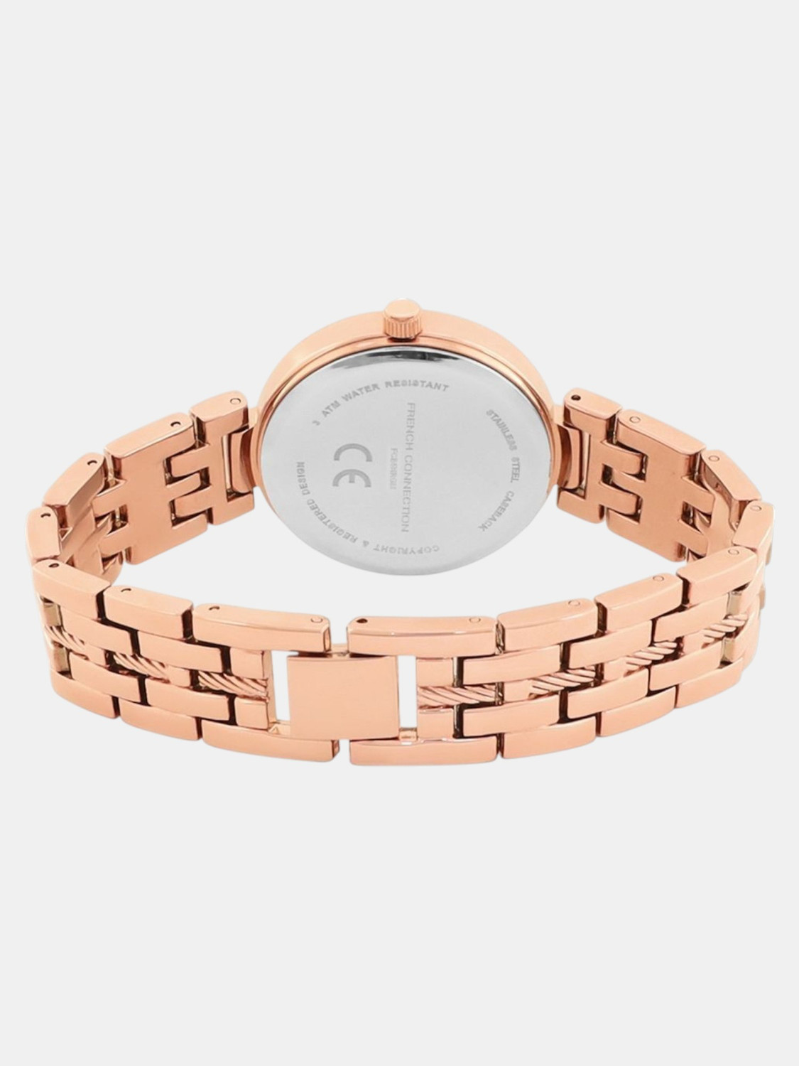 Image of French Connection FCB5NRGM Green Sunray Dial | Gift Set Rose Gold Jewellery Watch | FCB5NRGM Analog Watch - For Women