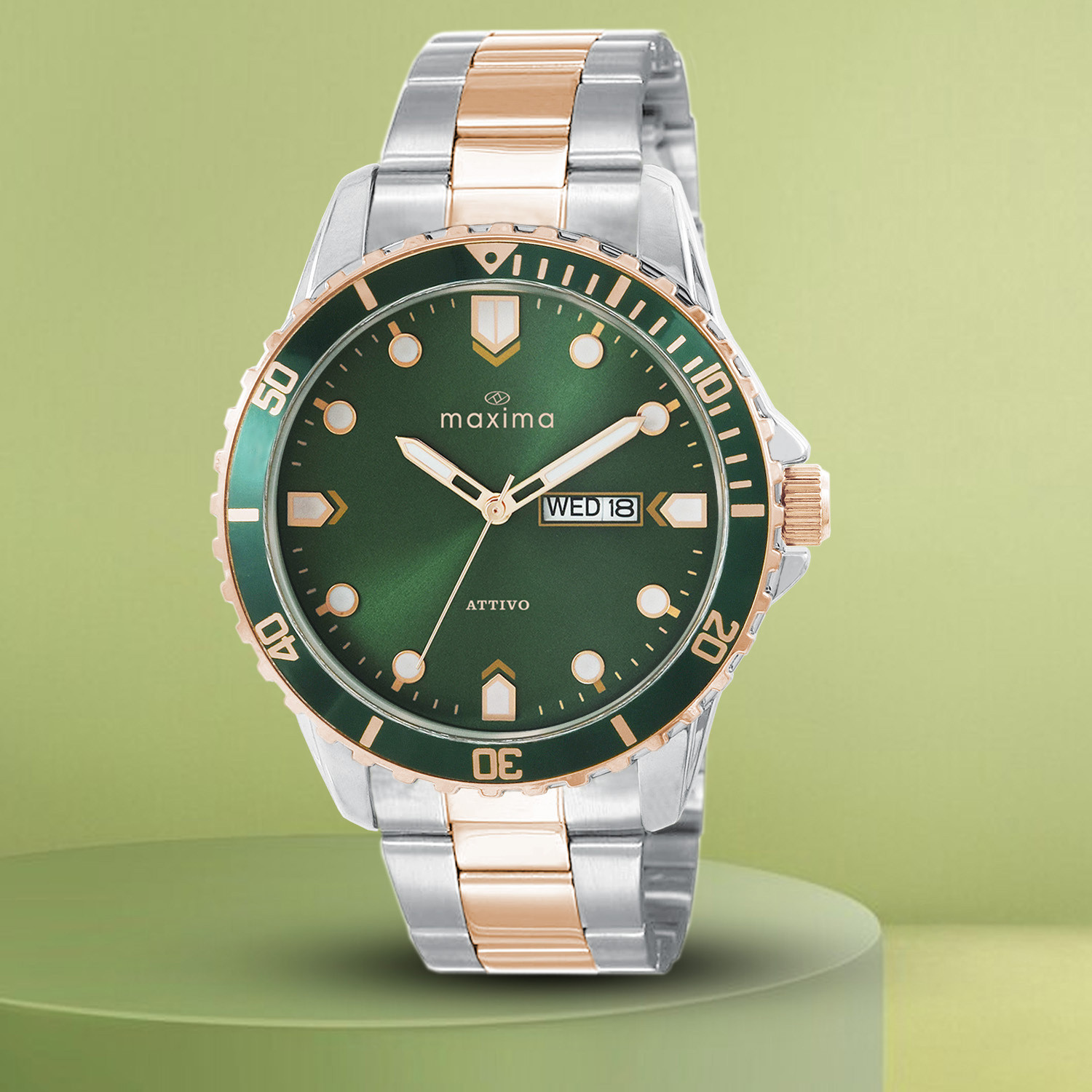 Image of MAXIMA Attivo Collection Attivo Rose Gold Analog Watch - For Men