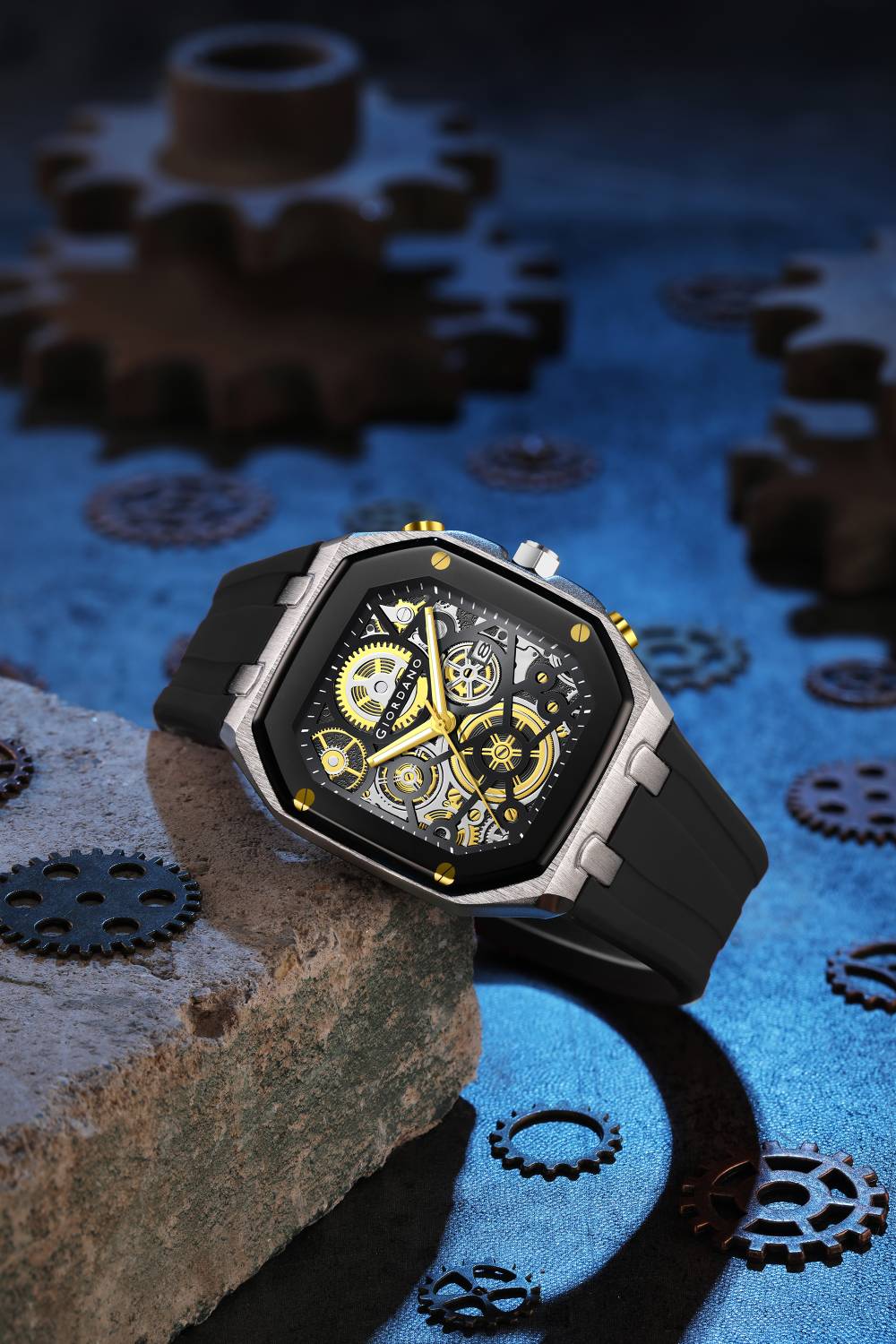 GIORDANO Analog Watch for Men, Black - Image 4