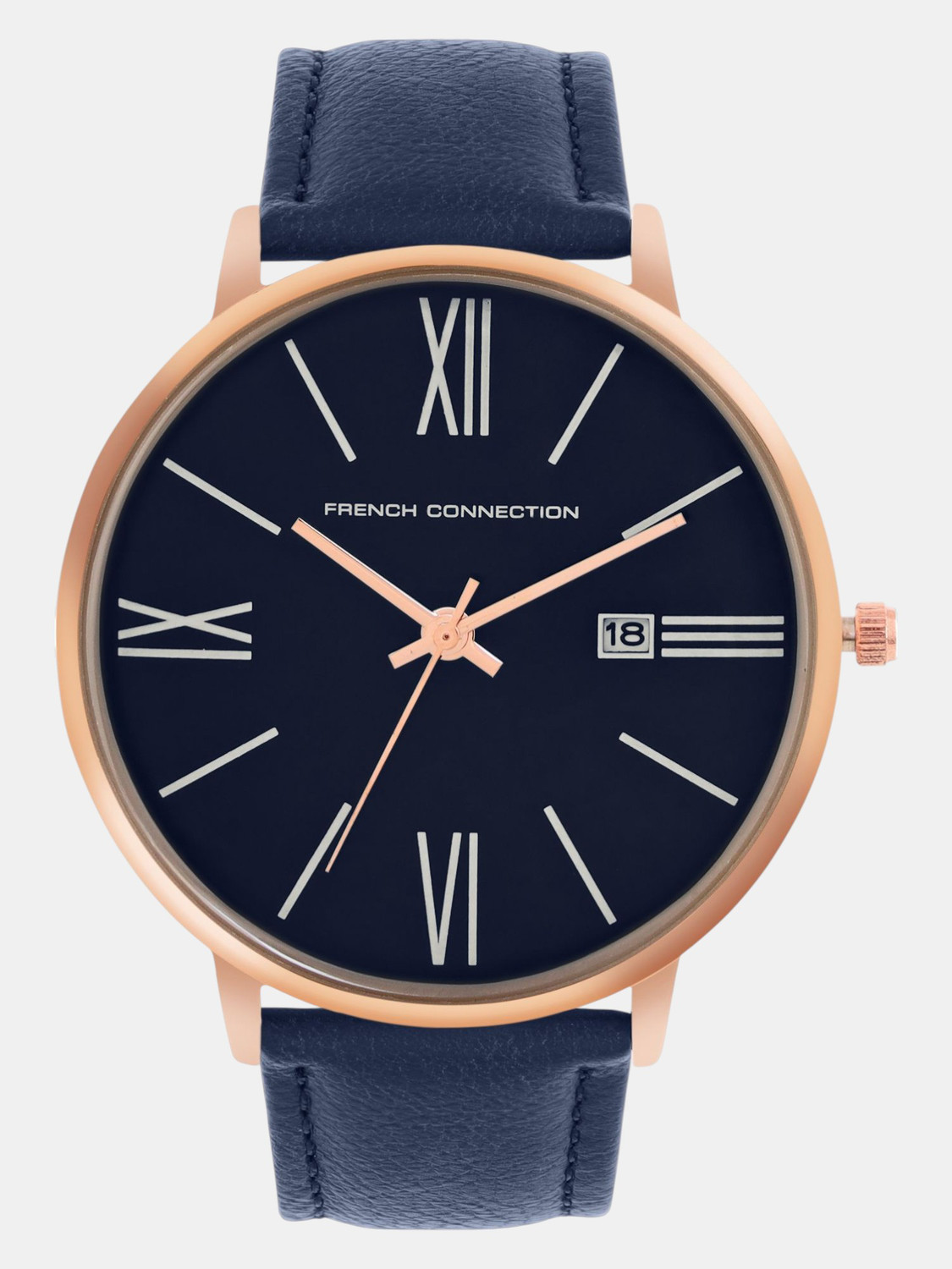 Image of French Connection Heritage Heritage Dated Blue Round Dial | Analog Watch for Men's | FCN00048B Analog Watch - For Men