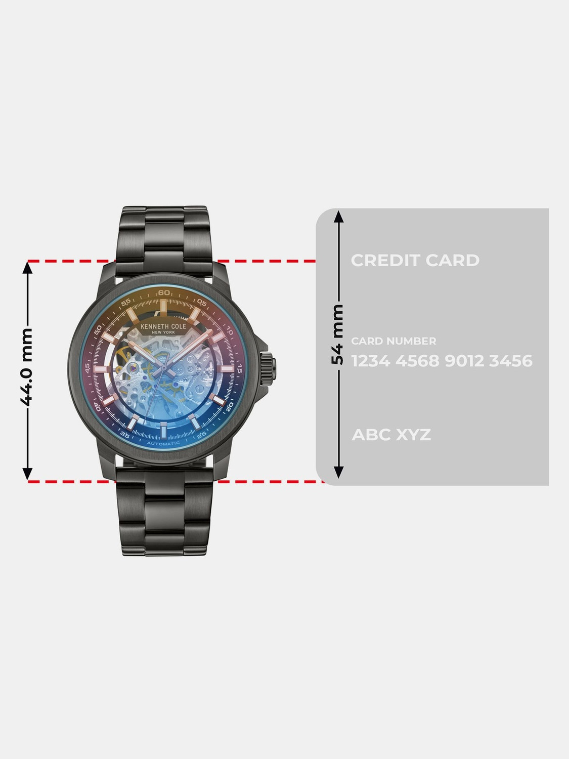 Image of Kenneth Cole Kenneth Cole Automatic Grey Dial Grey Stainless Steel Strap Analog Watch - For Men