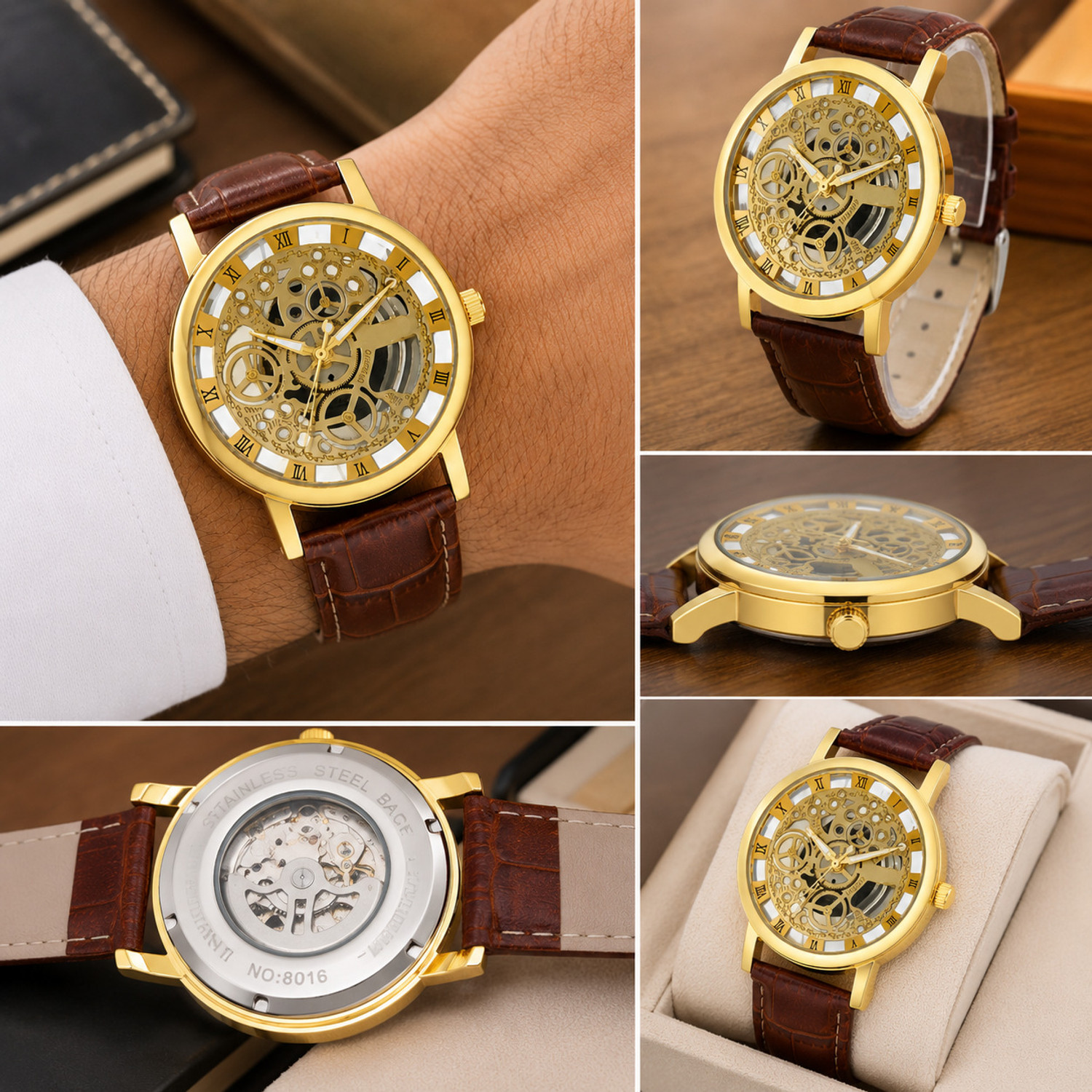 Image of Suvaniq Royal Heritage Executive Skeleton Design Quartz Watch Analog Watch - For Men