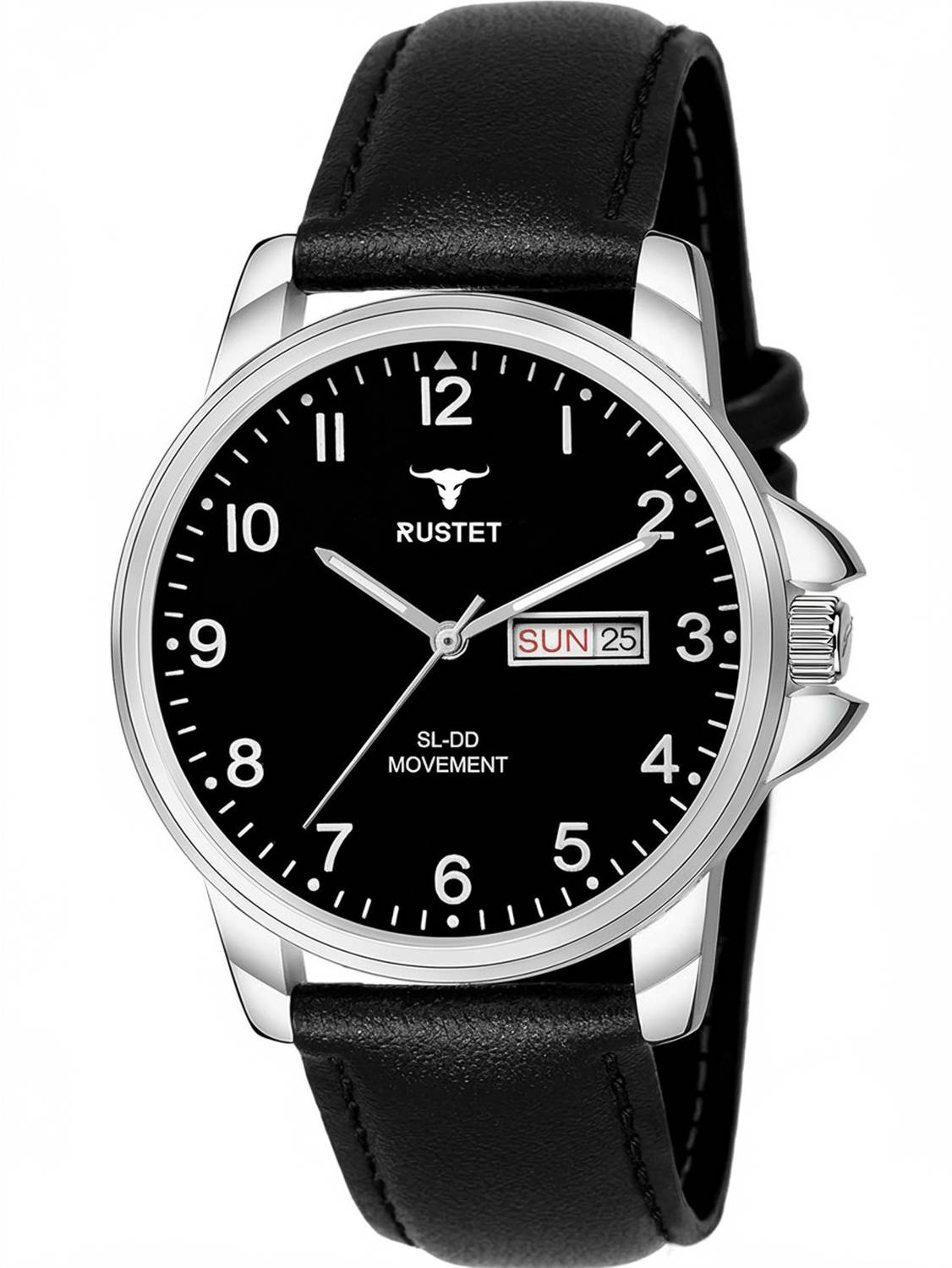 RUSTET Brown Leather Strap Watch for Boys - Image 1