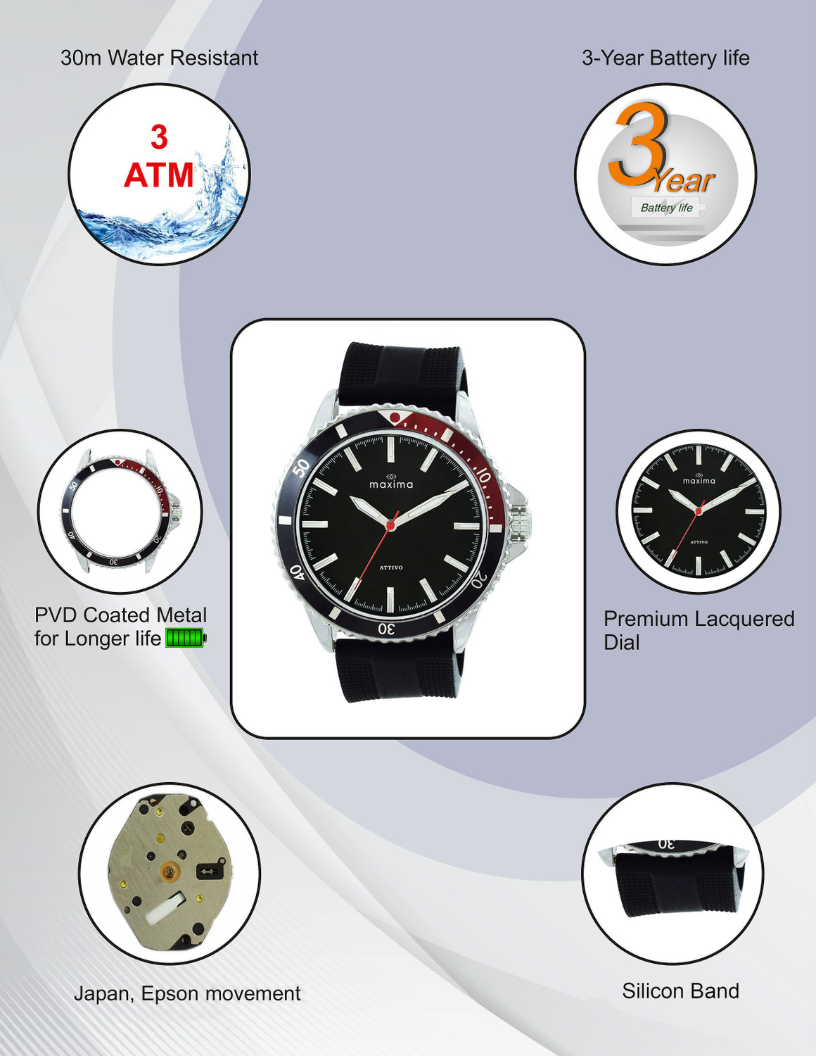 Image of MAXIMA Attivo Collection Attivo Steel Analog Watch - For Men