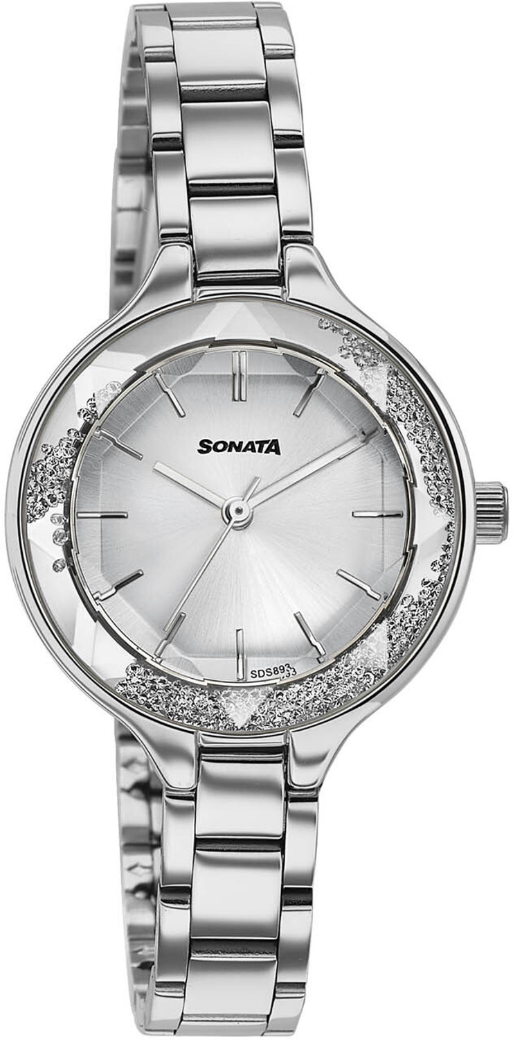 Image of SONATA Festive 2.0 Ph II Sonata Festive 2.0 Quartz Silver Dial Silver Sheet metal Strap Analog Watch - For Women
