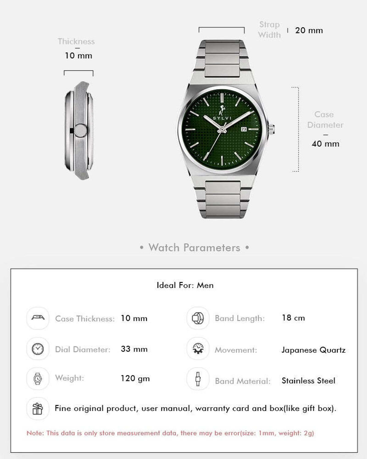 Image of Sylvi Professional Edge Silver Stainless Steel Strap Watch for Men SY-PROFESSIONAL-EDGE-STEEL Analog Watch - For Men