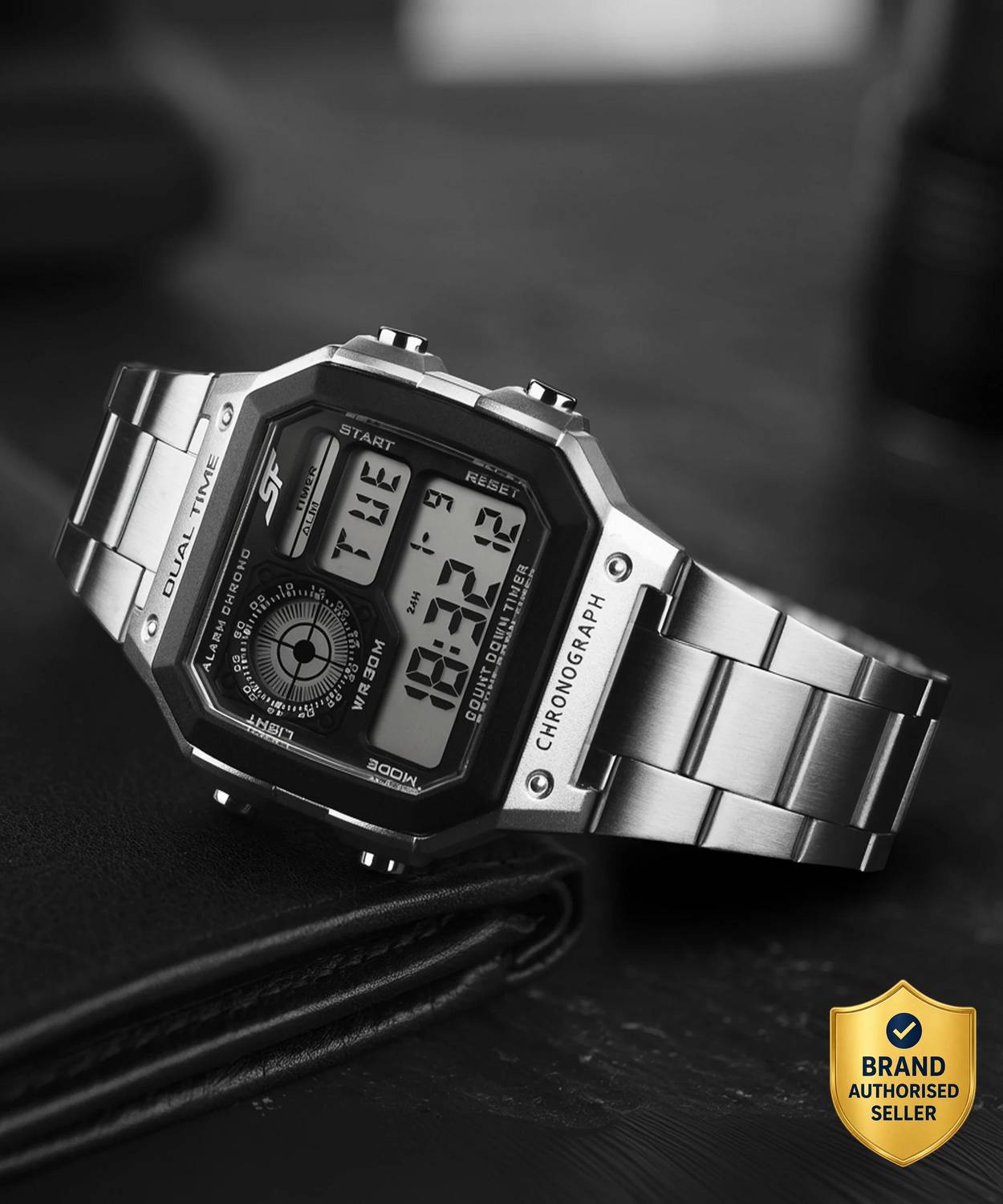 SONATA SF Hexa Metal Digital Black Dial Watch - Image 1