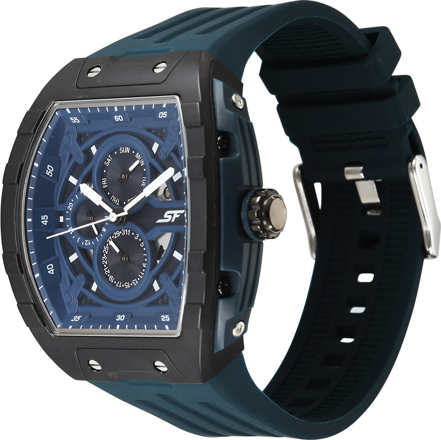 Image of SONATA SF Maiden Voyage SF Maiden Voyage Multifunction Blue Dial Blue Silicon Strap Analog Watch - For Men
