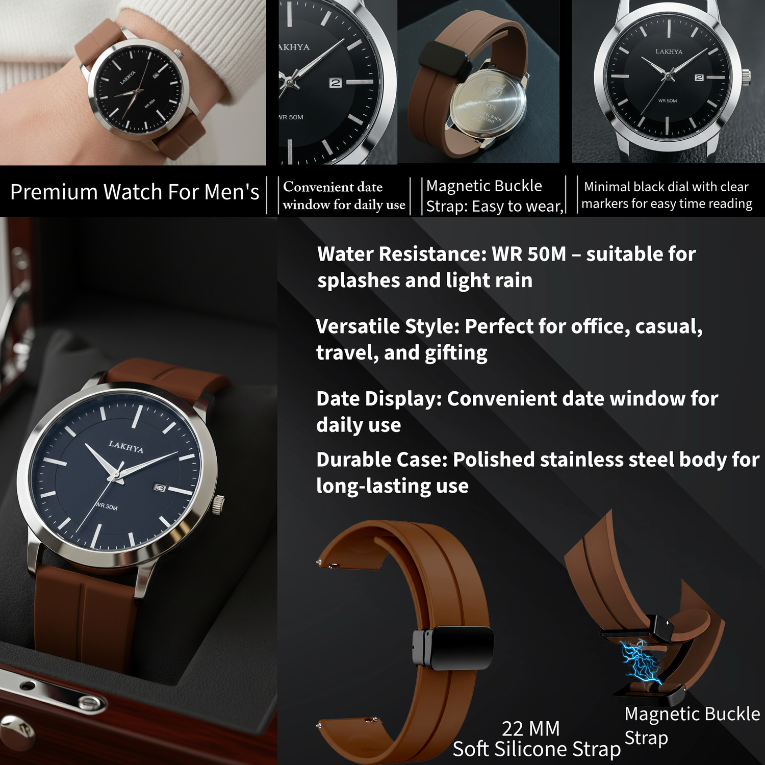 Image of LAKHYA Analog Watch - For Men OC-DT-01-BR