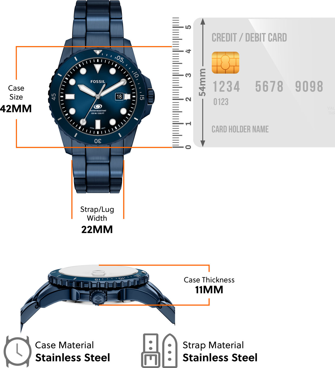Image of FOSSIL Fossil Blue Fossil Blue Analog Watch - For Men