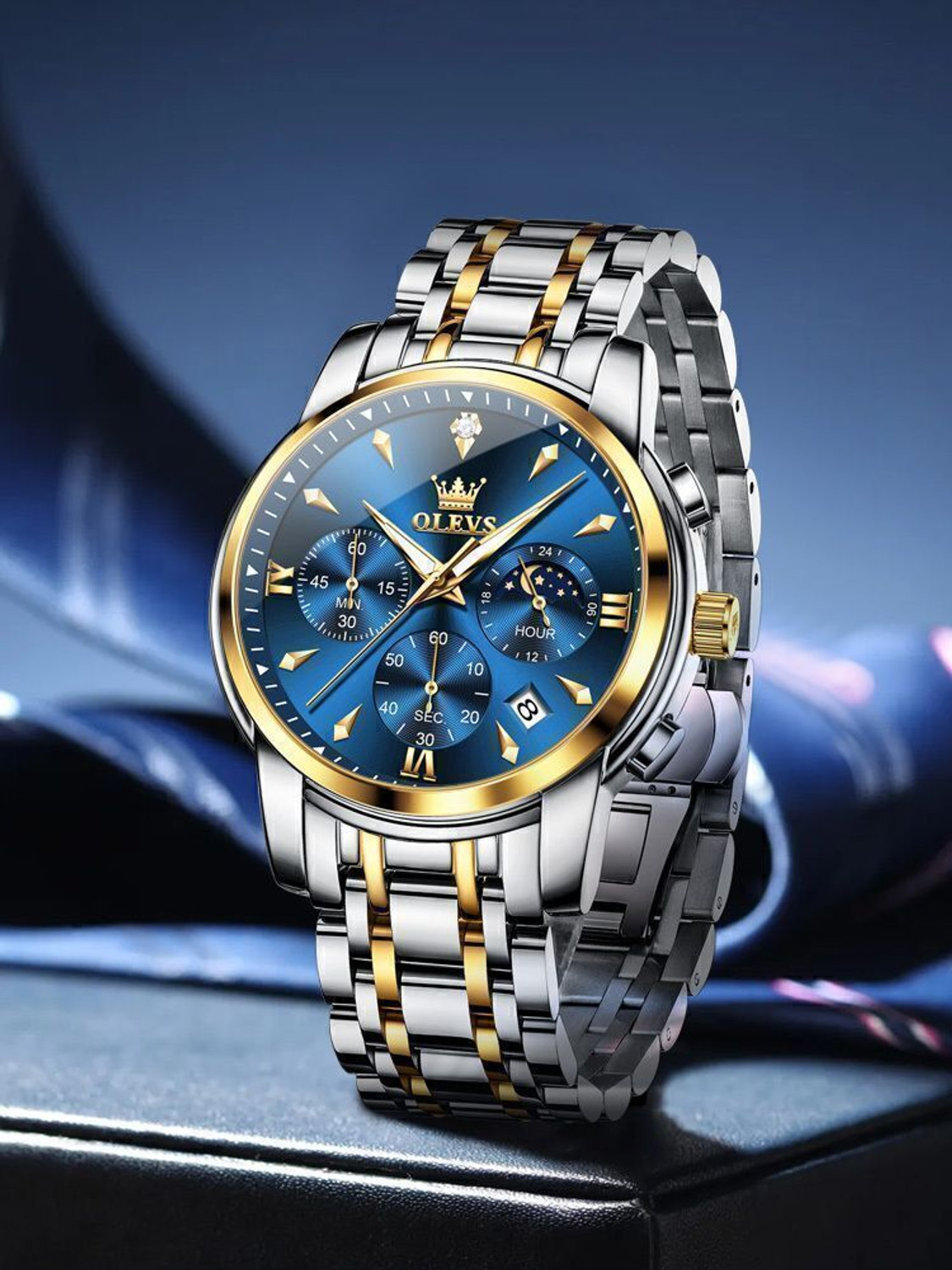 Image of OLEVS 3639 Multifunctional Waterproof Luminous Analog Watch - For Men