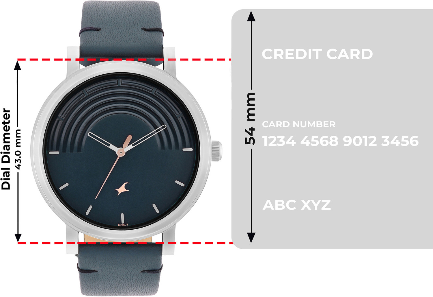 Image of Fastrack Fastrack Crush Blue Dial Blue Leather Strap Analog Watch - For Men