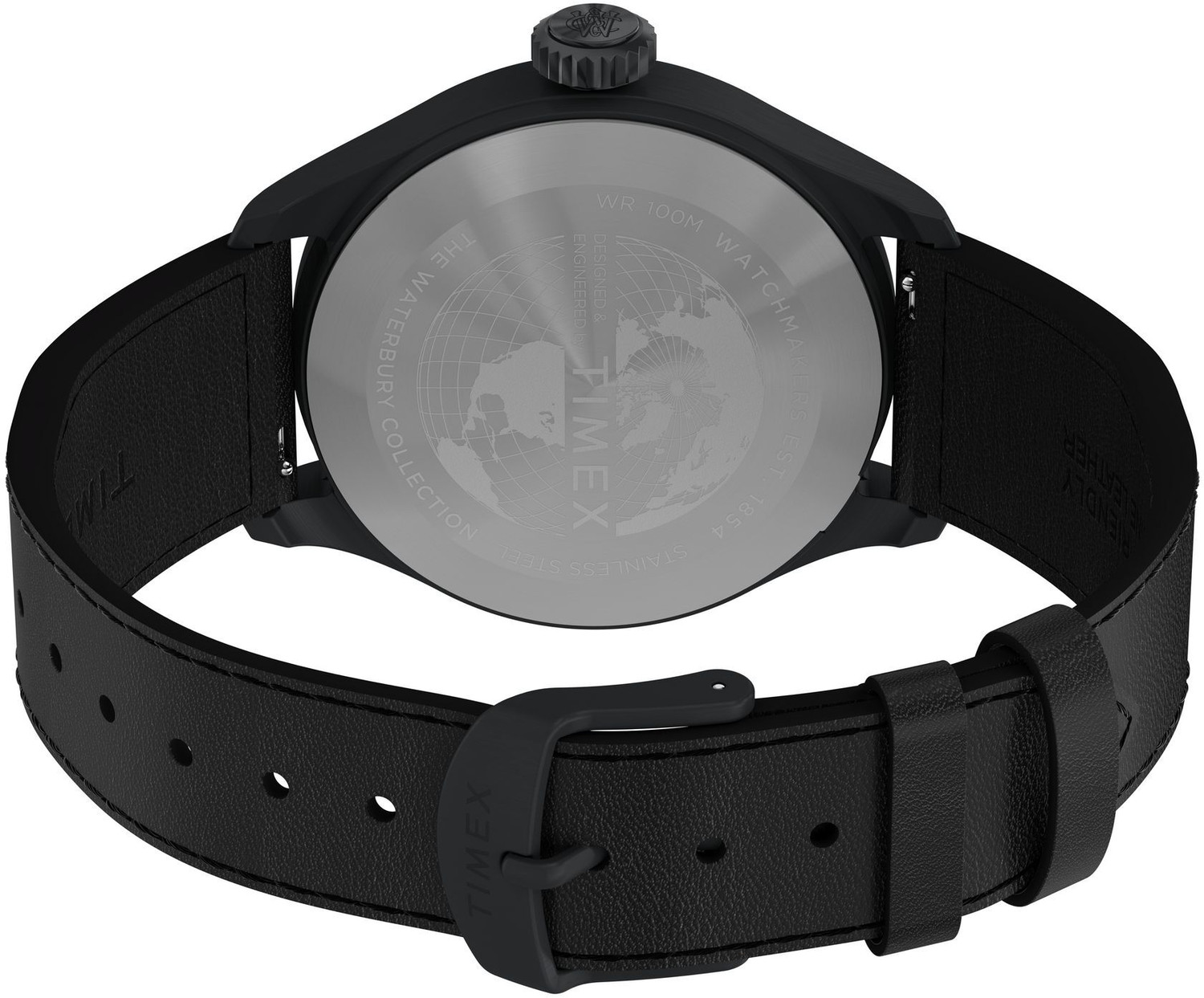 Image of TIMEX TW2Y18900UJ Waterburry Round 41mm Black Dial Analog Watch - For Men