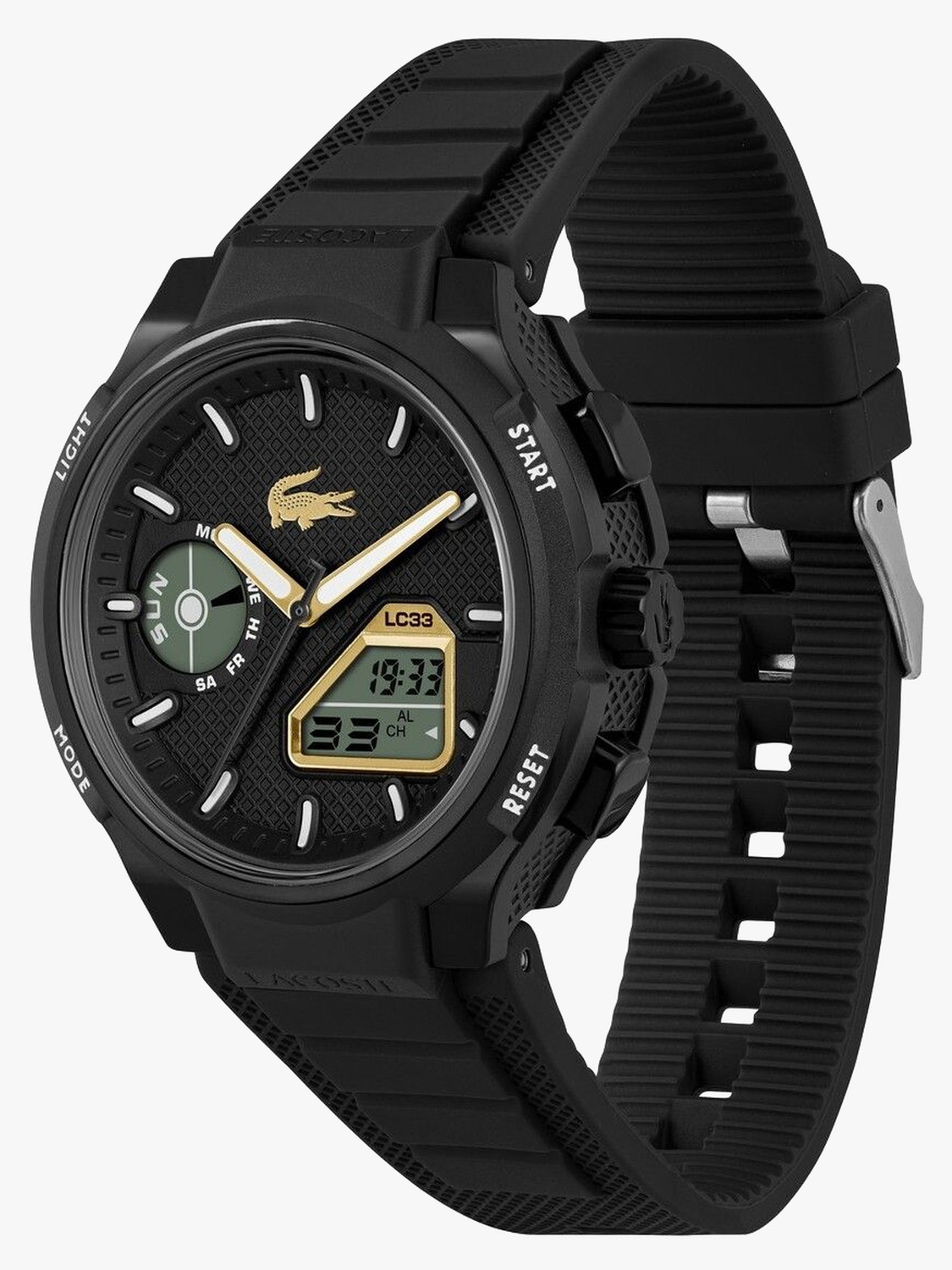 Image of LACOSTE LC33 Lacoste Lc33 Qtz Basic Black Round Dial Men's Watch - 2011435 Analog Watch - For Men