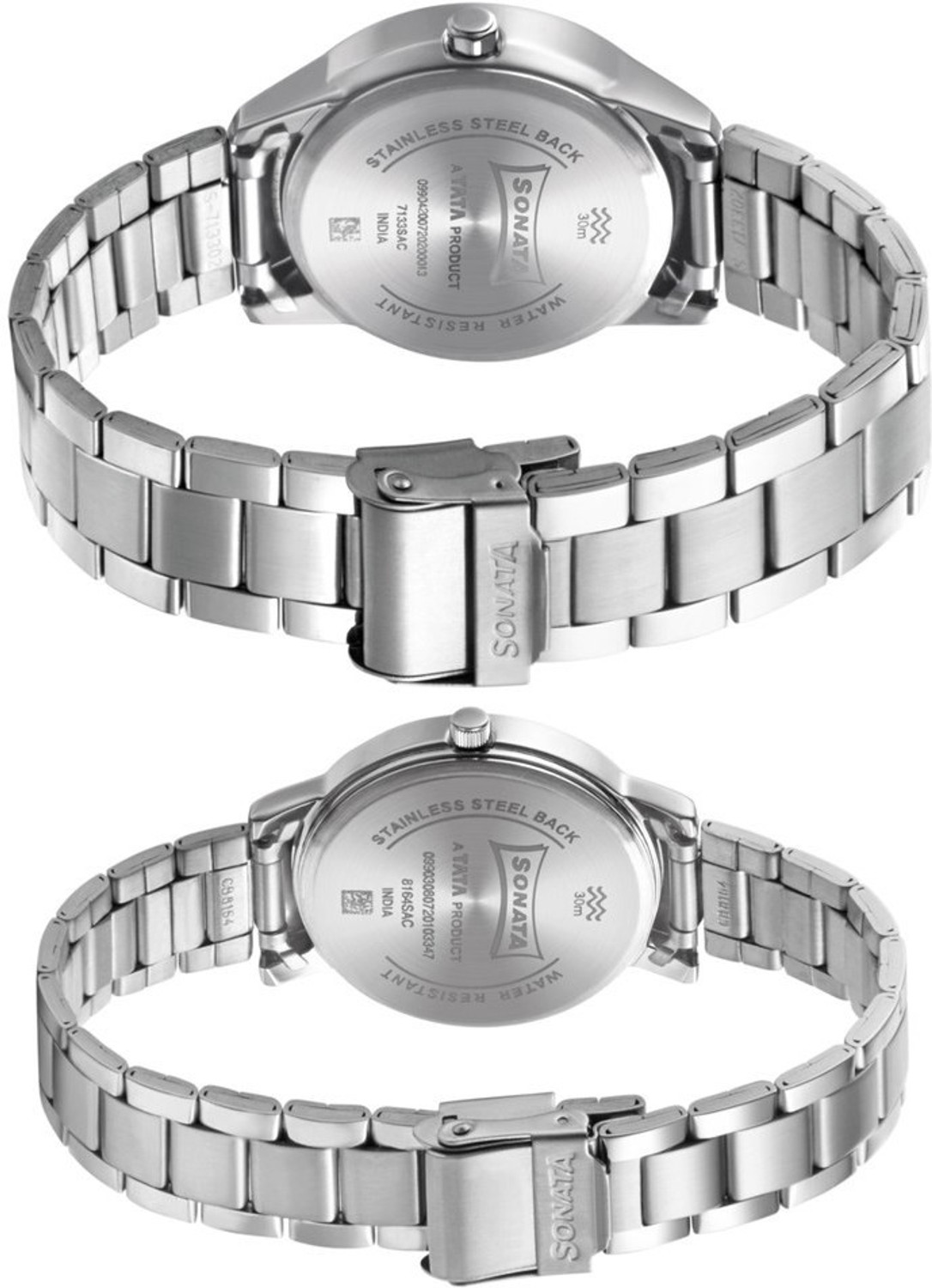 Image of SONATA Sonata Bandhan Blue Dial Silver MetalStrap Couple Analog Watch - For Couple