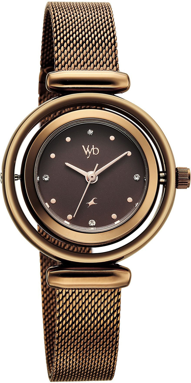 Image of Fastrack Vyb Celeste Manifester Quartz Silver Dial Steel Stainless Steel Strap Analog Watch - For Women