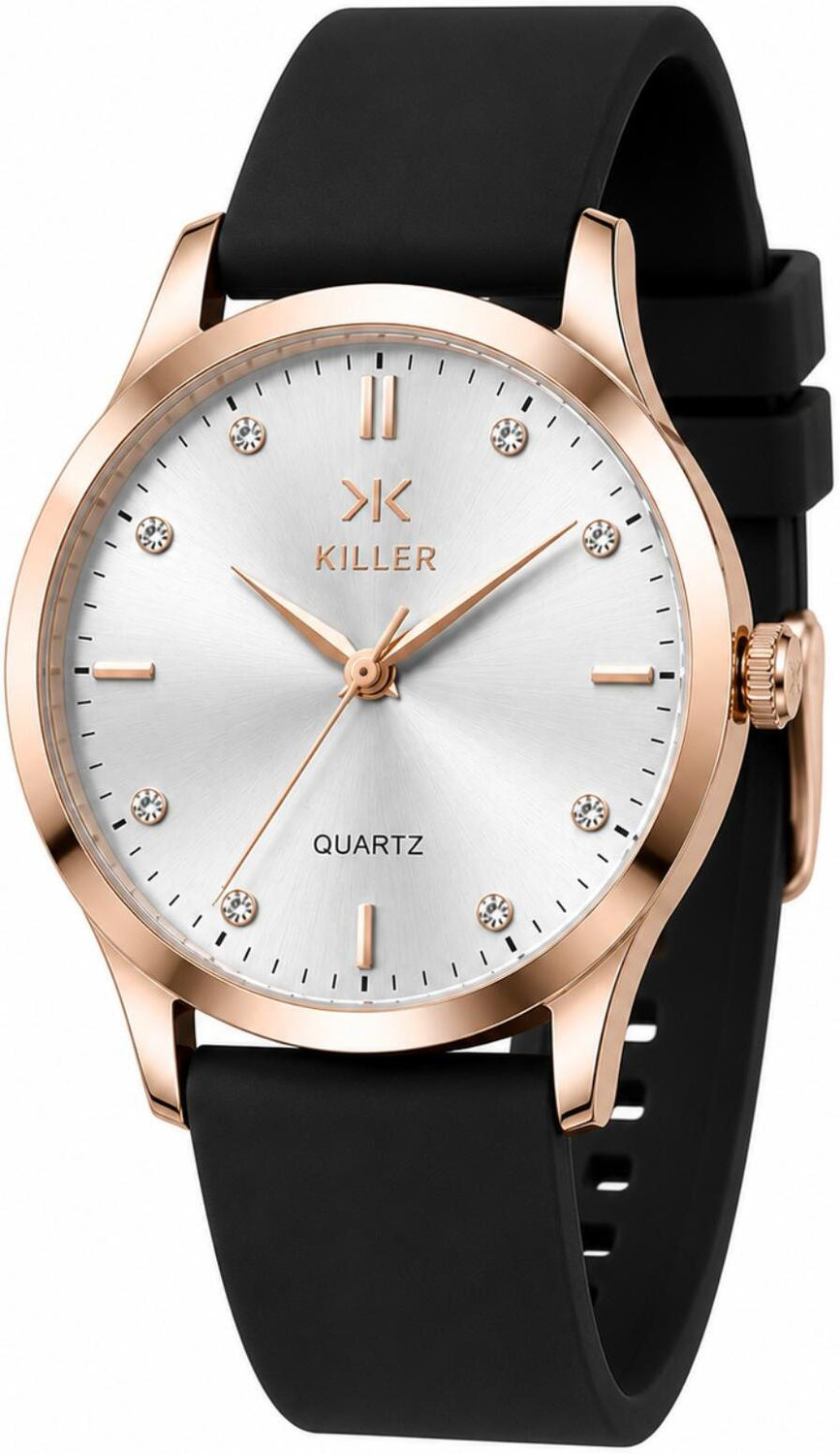 Image of KILLER Luxury Rose Gold Analog Watch with Black Silicone Strap Analog Watch - For Men