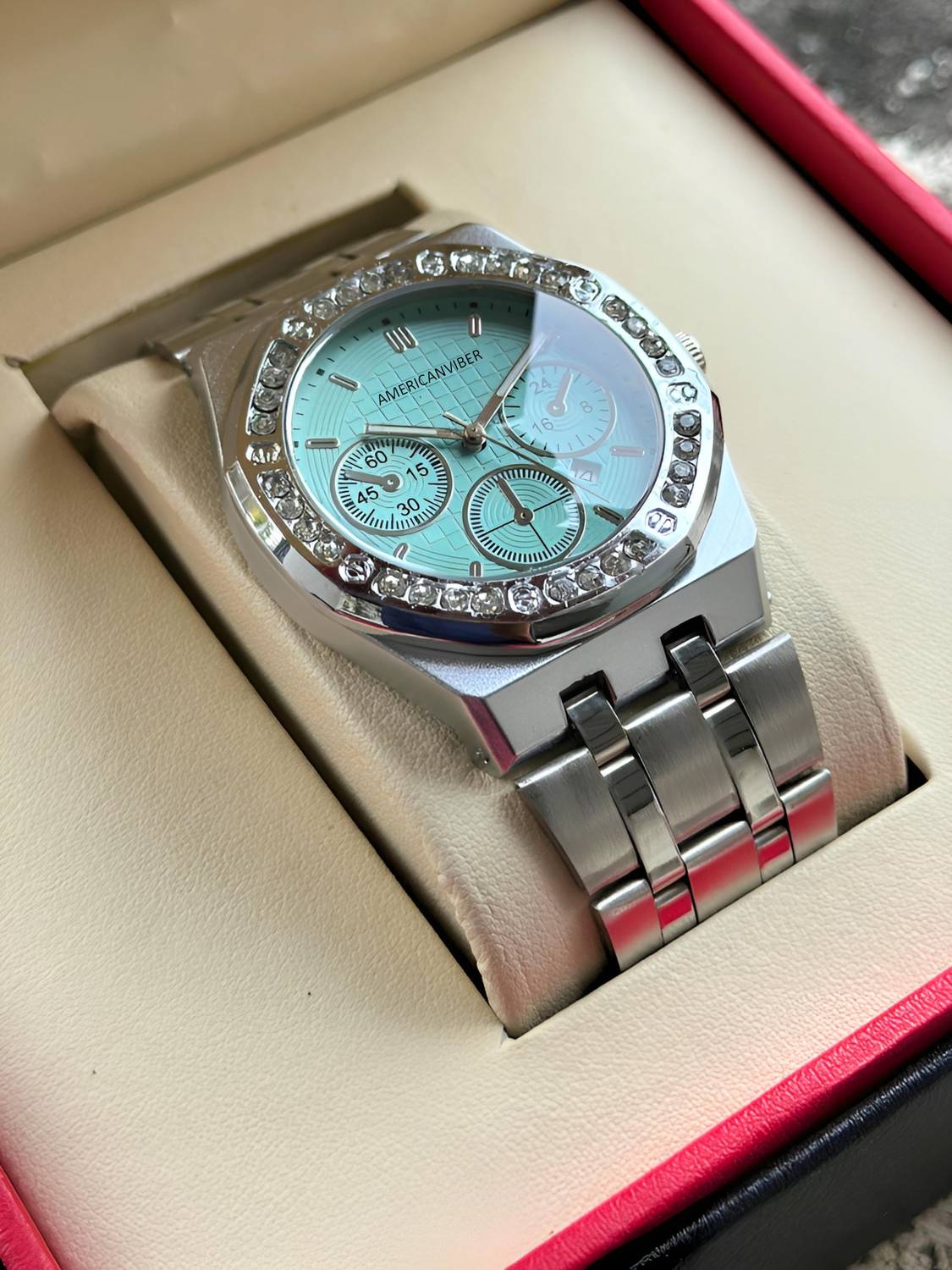 Americanviber AVM0038 Diamond Studded Men's Watch - Image 1