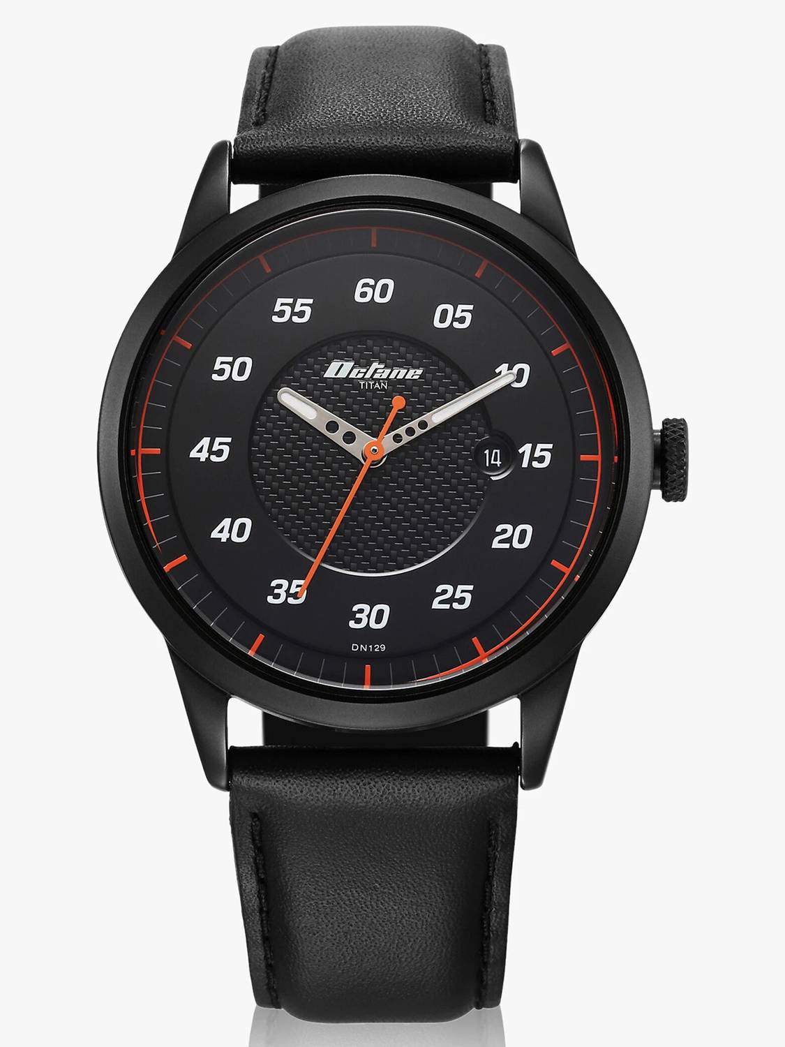 Titan Titan Octane With Date Black Dial Black LeatherStrap Analog