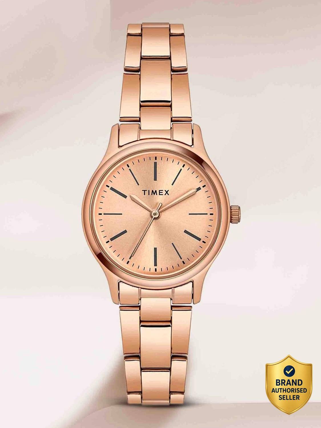 TIMEX Rose Gold Dial Stainless Steel Analog Watch