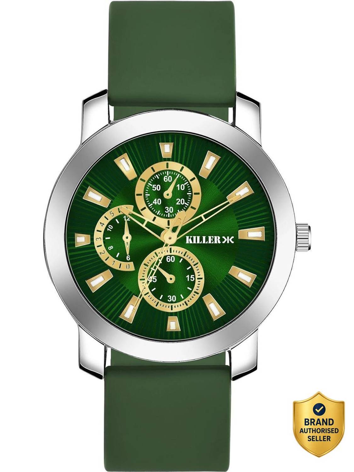 KILLER Green Dial Silicone Strap Analog Watch for Men